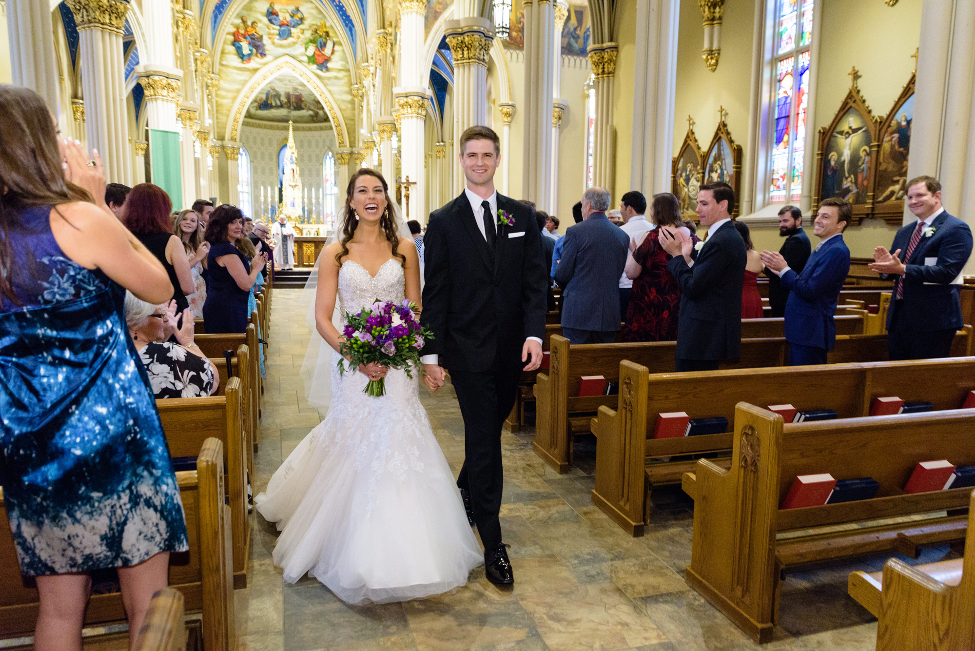 Wedding ceremony at the Basilica of the Sacred Heart on the campus of the University of Notre Dame