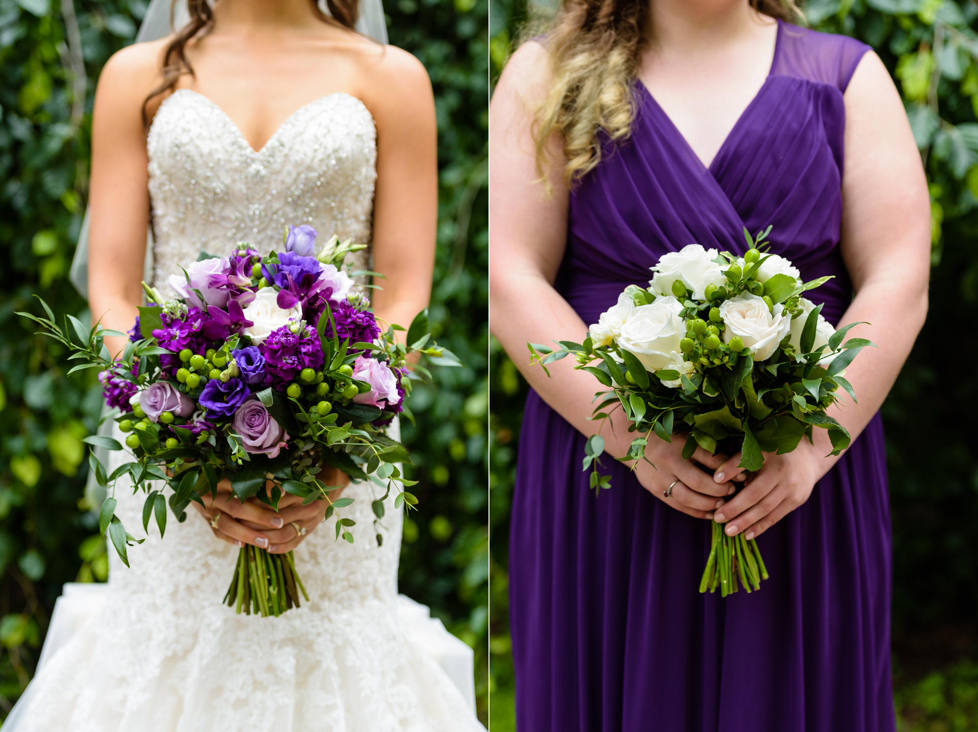 Bridal bouquets by Poppies by Polly for a wedding at the Basilica of the Sacred Heart on the campus of the University of Notre Dame