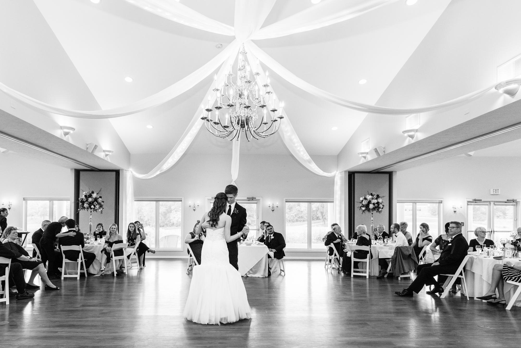 Bride & Groom’s first dance at a Wedding Reception at Blue Heron at Blackthorn