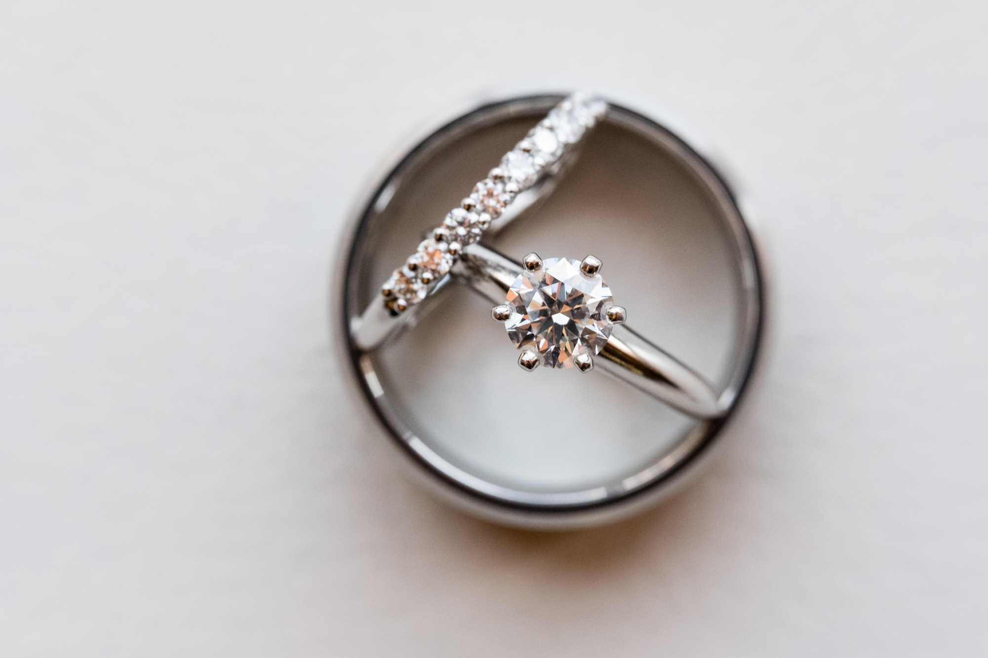 Bride’s Details wedding ring set for her wedding ceremony at the Basilica of the Sacred Heart on the campus of the University of Notre Dame