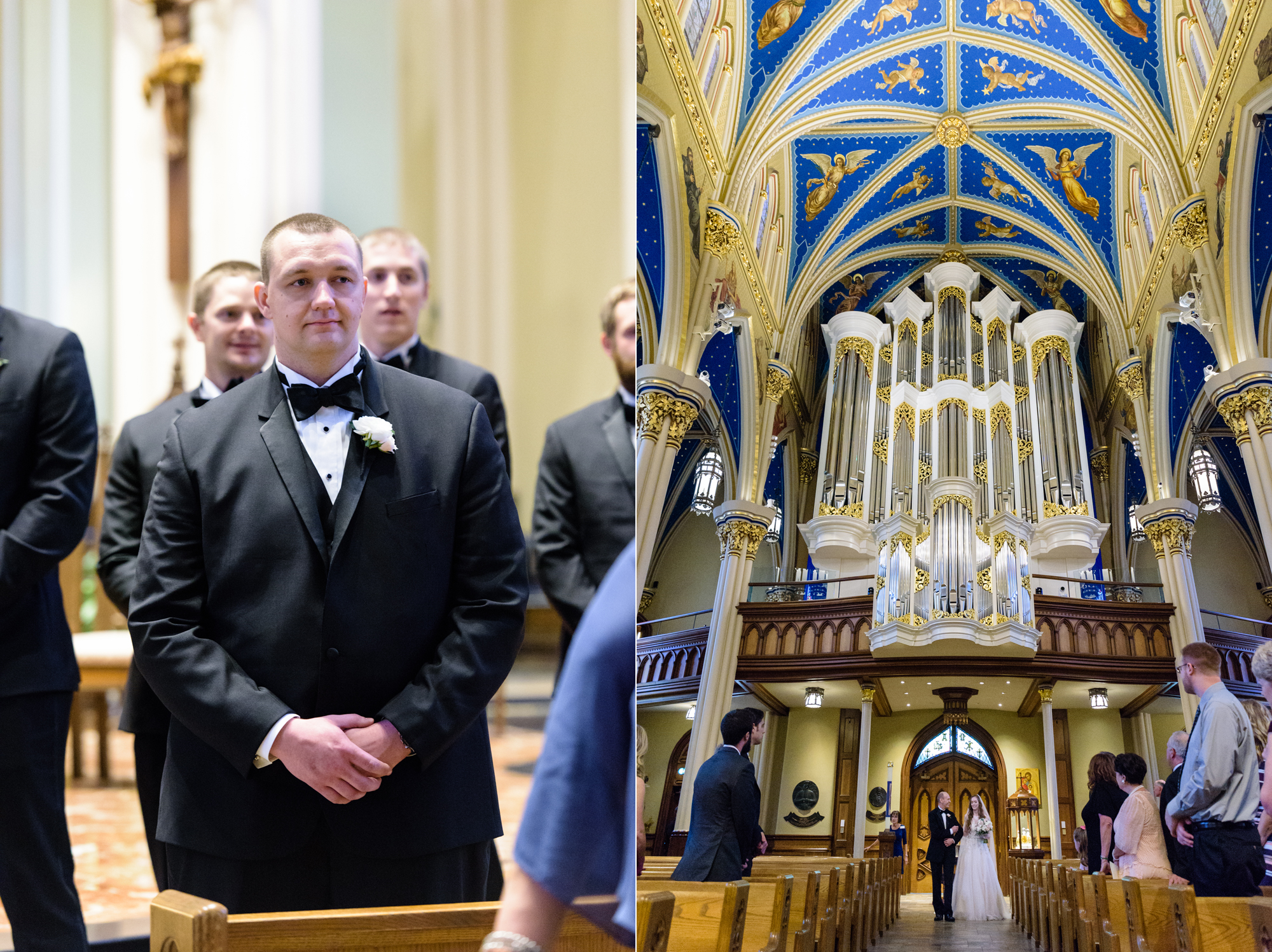 - Wedding Processional at a wedding ceremony at the Basilica of the Sacred Heart on the campus of the University of Notre Dame