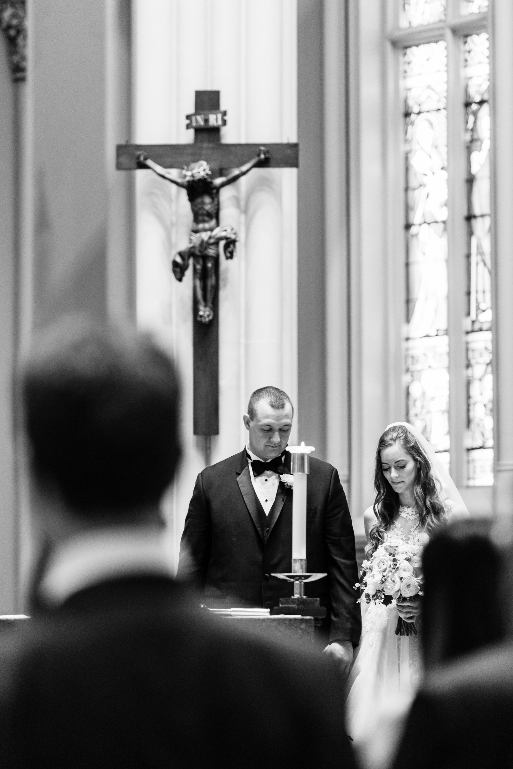 Wedding ceremony at the Basilica of the Sacred Heart on the campus of the University of Notre Dame