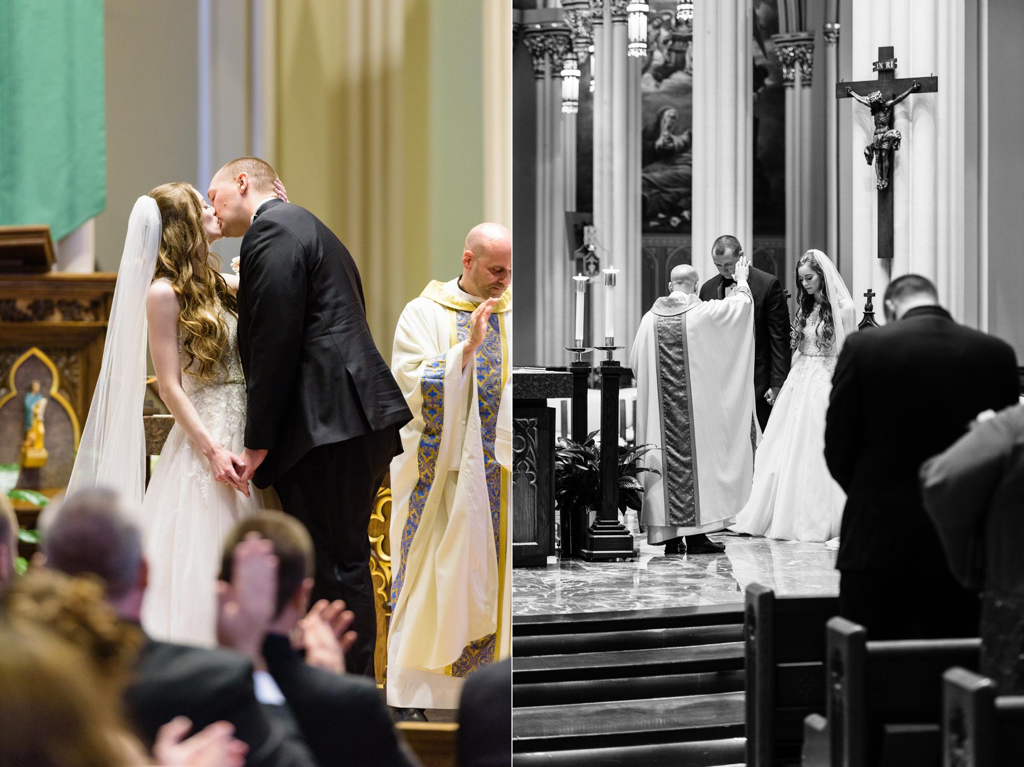 Wedding ceremony at the Basilica of the Sacred Heart on the campus of the University of Notre Dame