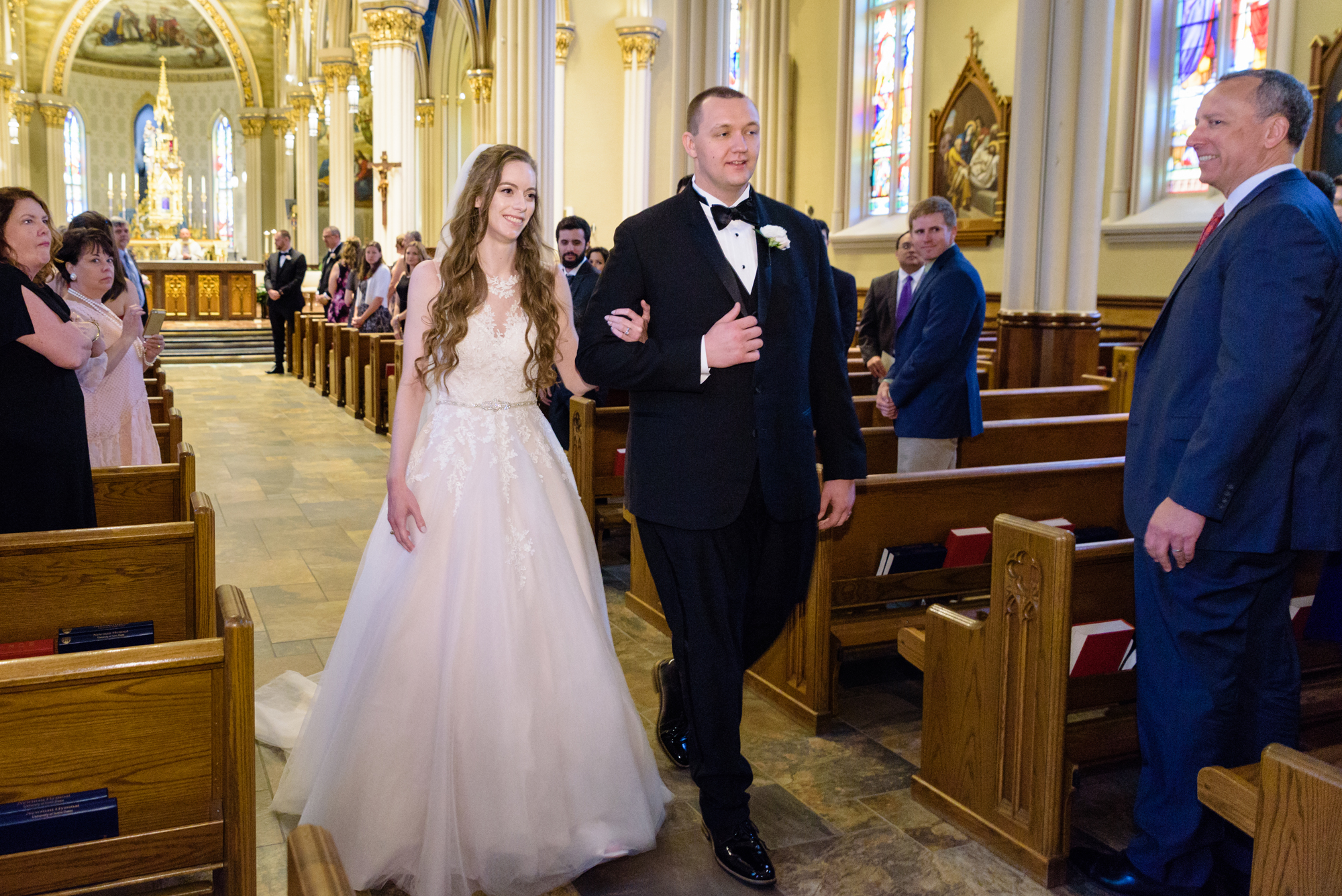 Wedding ceremony at the Basilica of the Sacred Heart on the campus of the University of Notre Dame