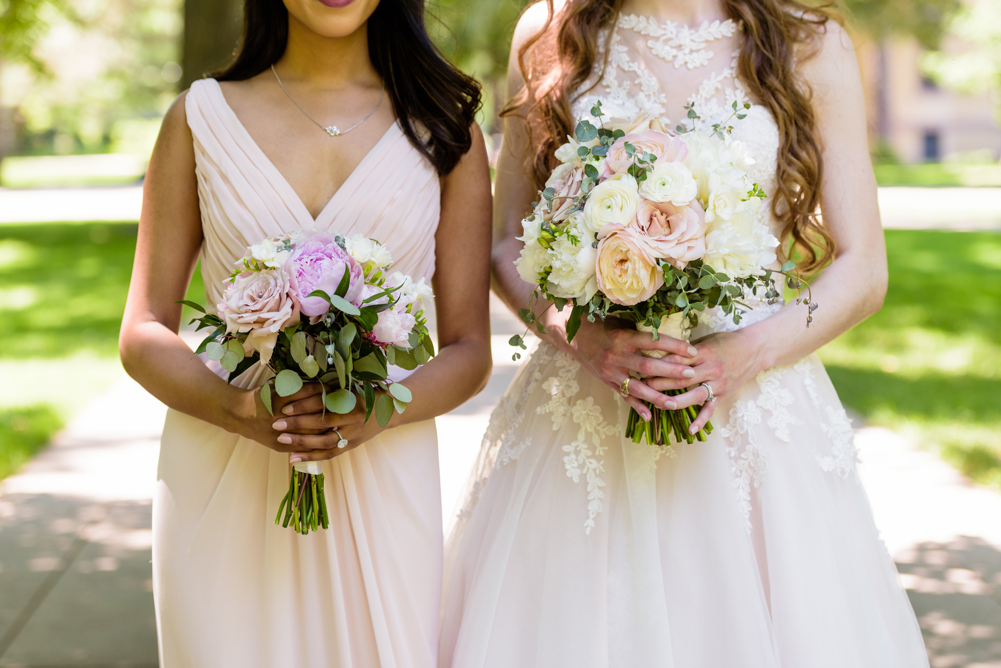 Bridal bouquets by Poppies by Polly for a wedding at the Basilica of the Sacred Heart on the campus of the University of Notre Dame