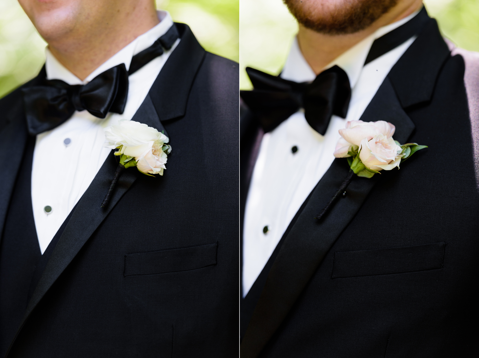 Boutonierres by Poppies by Polly for a wedding at the Basilica of the Sacred Heart on the campus of the University of Notre Dame