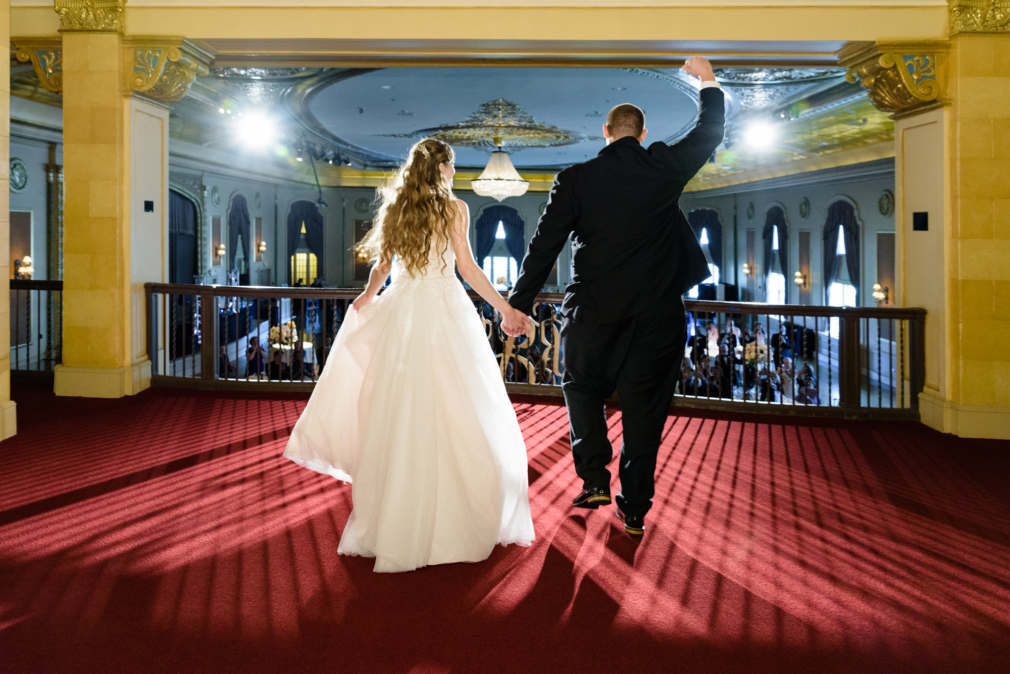 Bride & Groom enter their Wedding Reception at the Palais Royale