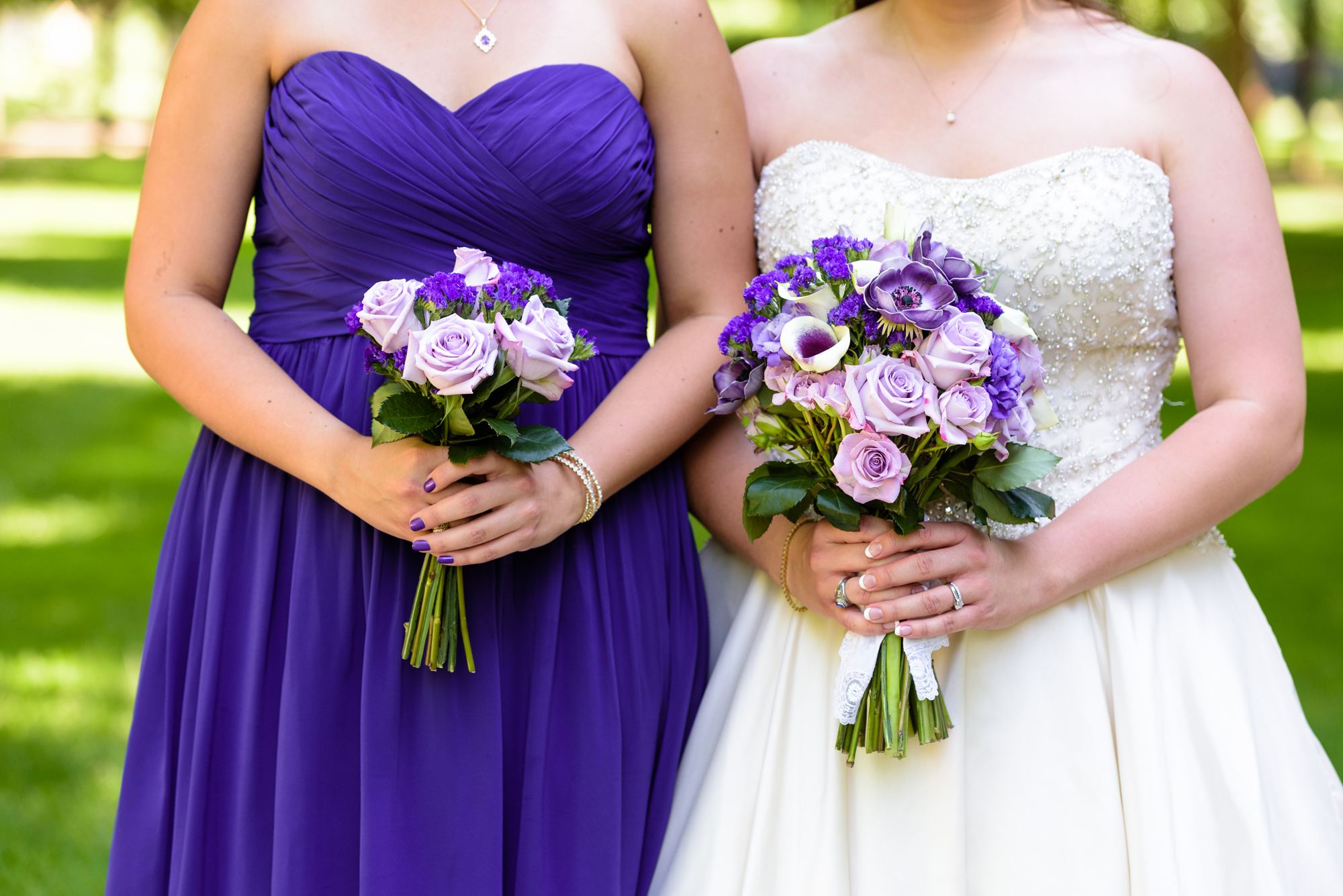 Bridal bouquets by Always in Bloom for a wedding at the Basilica of the Sacred Heart on the campus of the University of Notre Dame