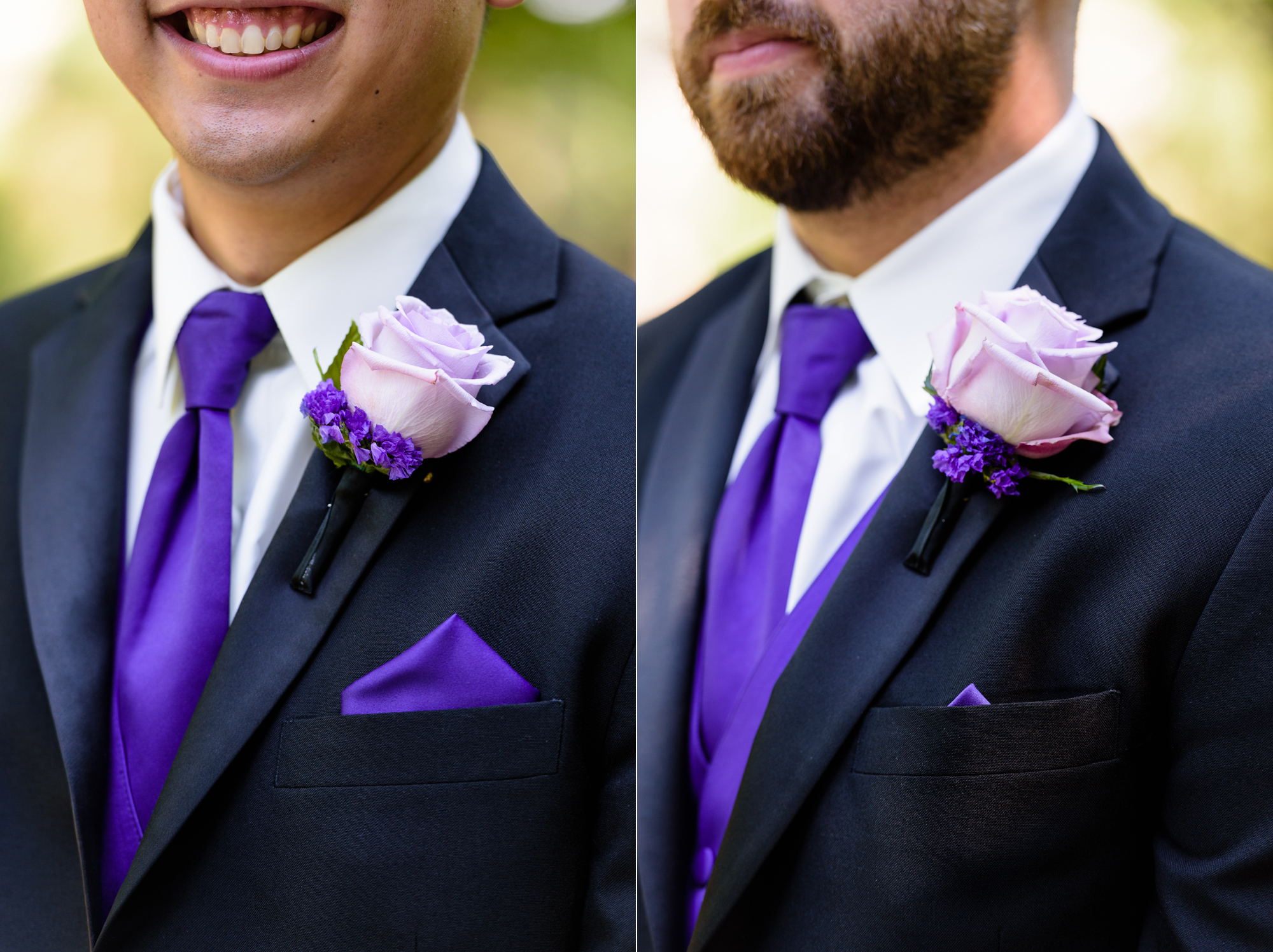 Boutonierres by Always in Bloom for a wedding at the Basilica of the Sacred Heart on the campus of the University of Notre Dame