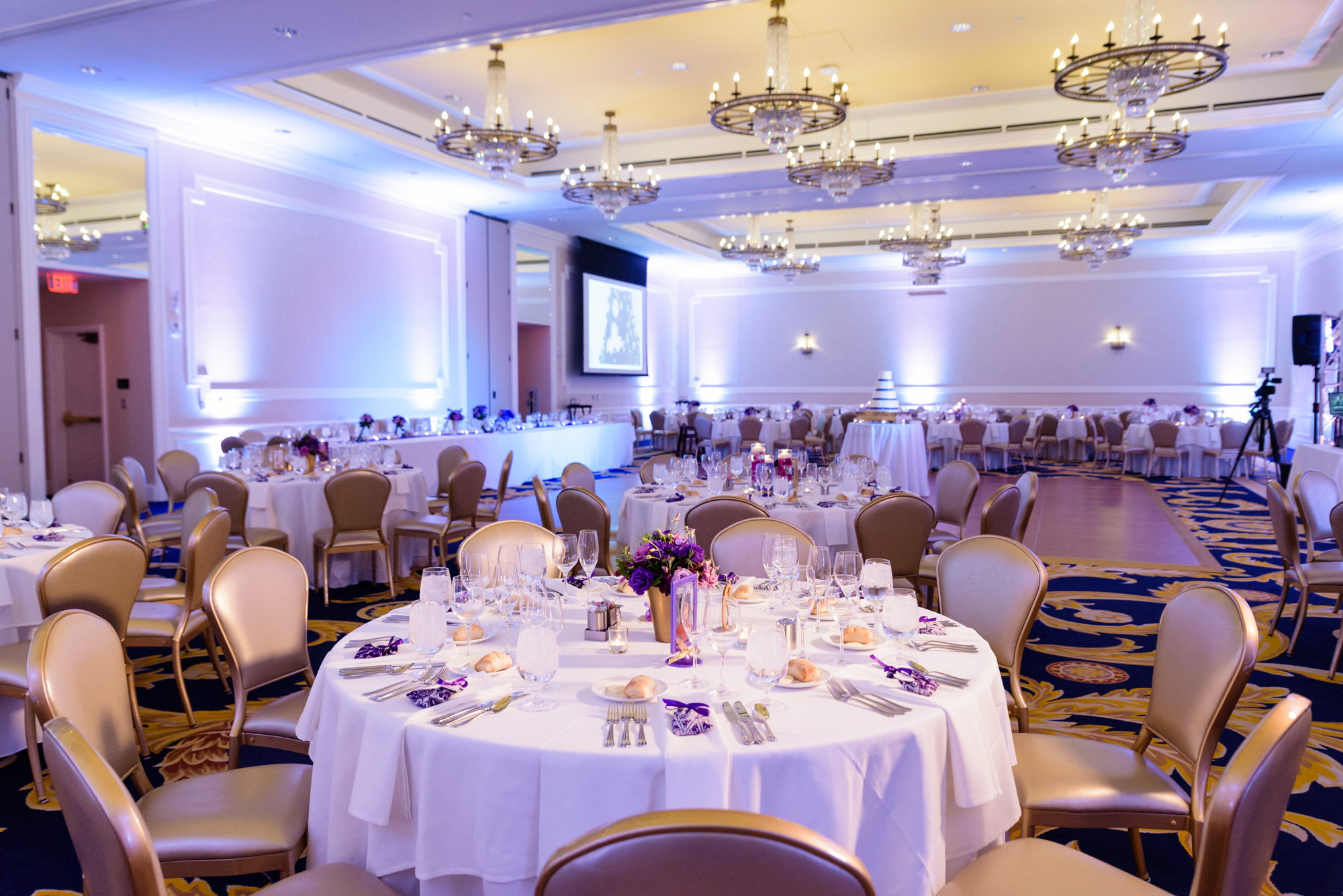 Wedding Reception room shot details at the Morris Inn