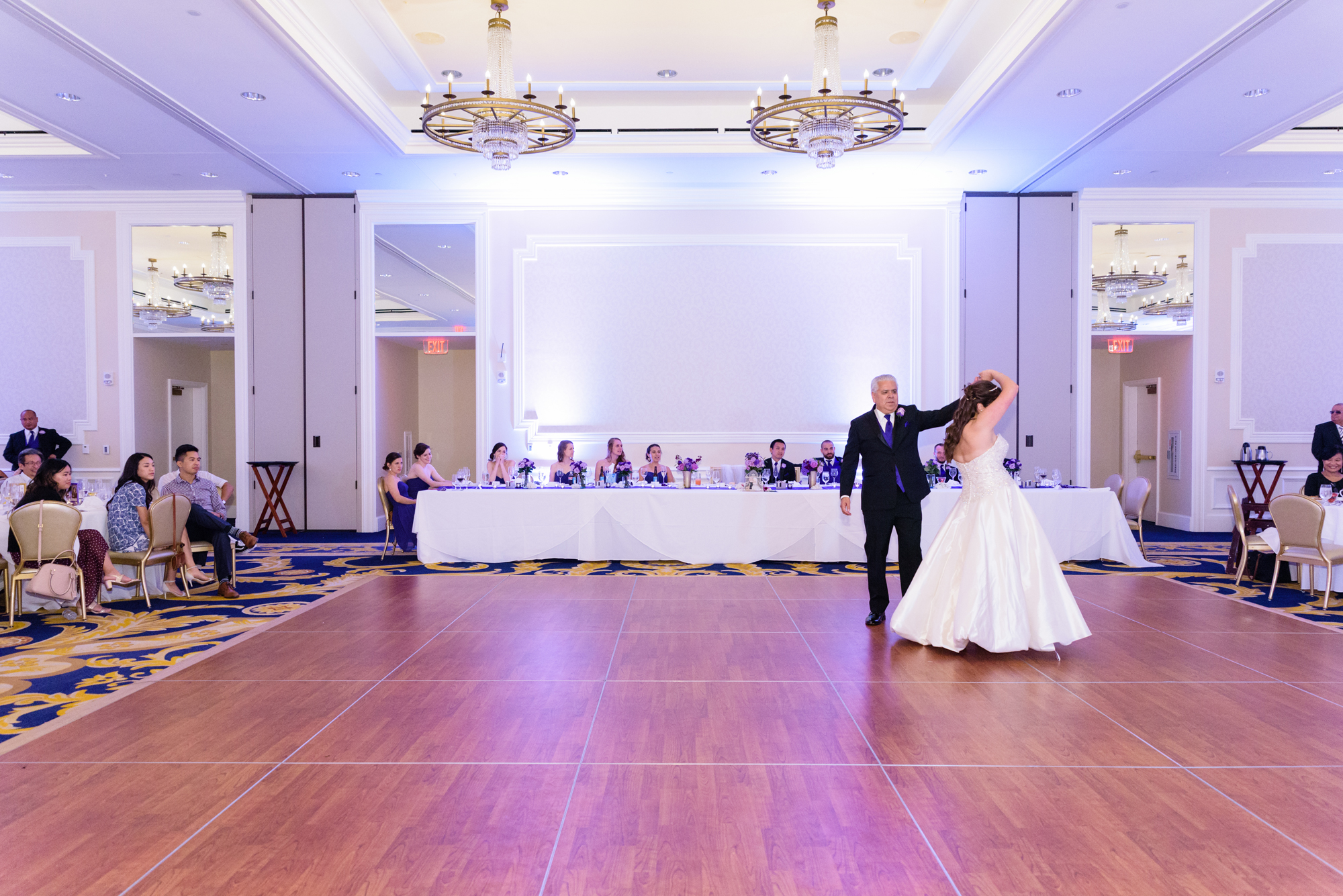 Father Daughter dance at a Wedding Reception at Morris Inn