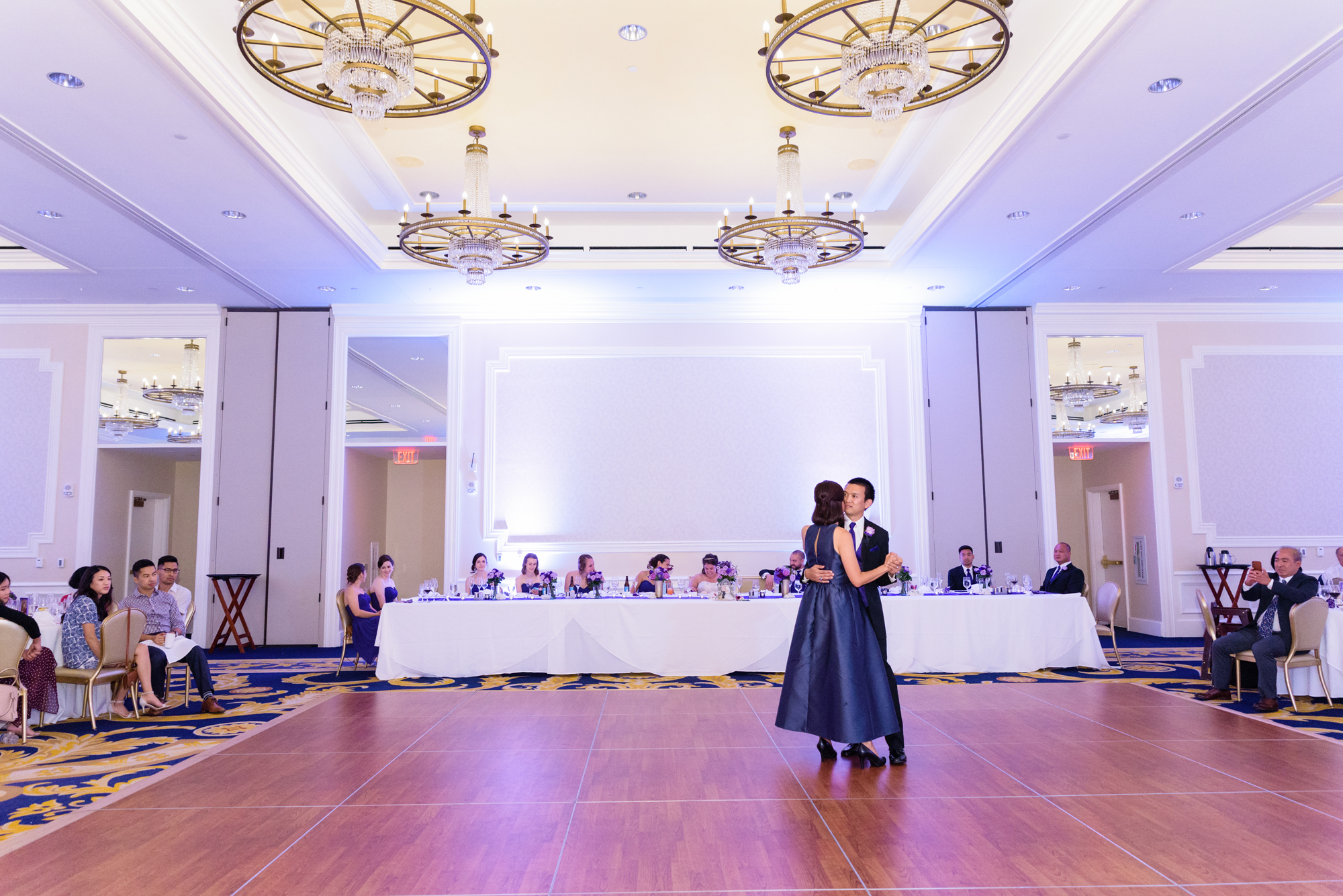 Mother Son first dance at a Wedding Reception at Morris Inn