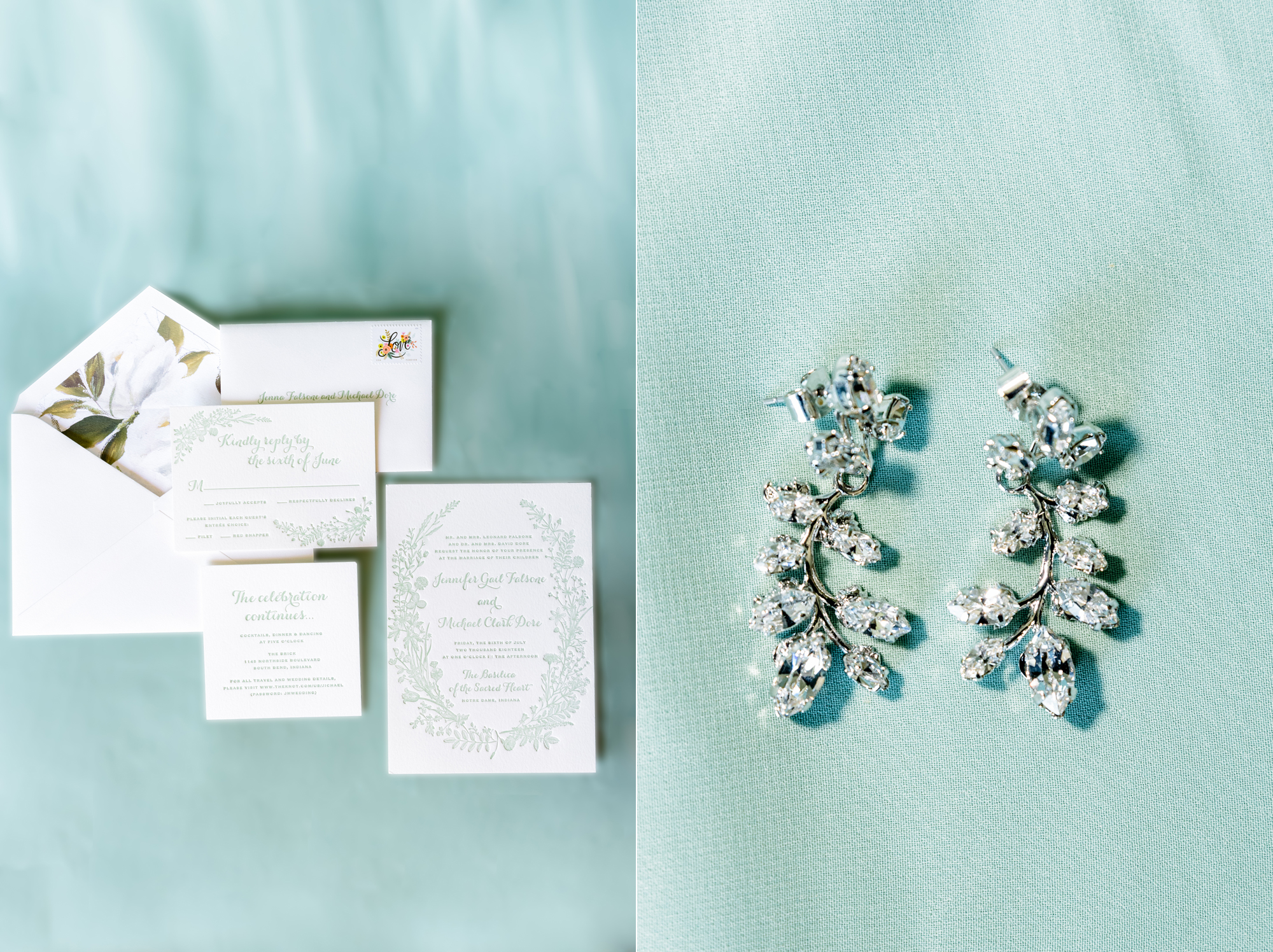 Bride’s Details for her wedding ceremony at the Basilica of the Sacred Heart on the campus of the University of Notre Dame