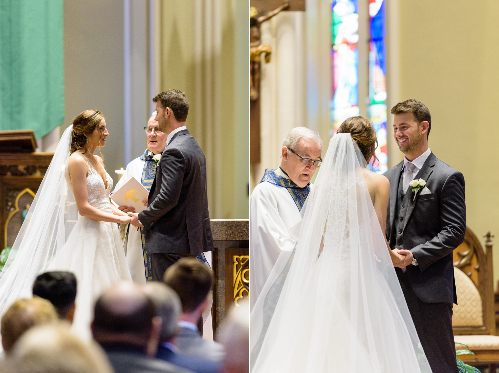 Wedding ceremony at the Basilica of the Sacred Heart on the campus of the University of Notre Dame