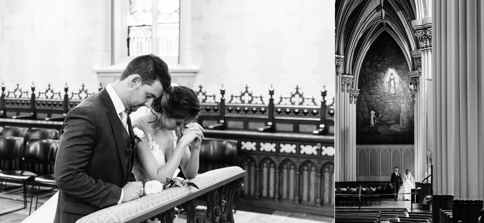 Wedding ceremony at the Basilica of the Sacred Heart on the campus of the University of Notre Dame