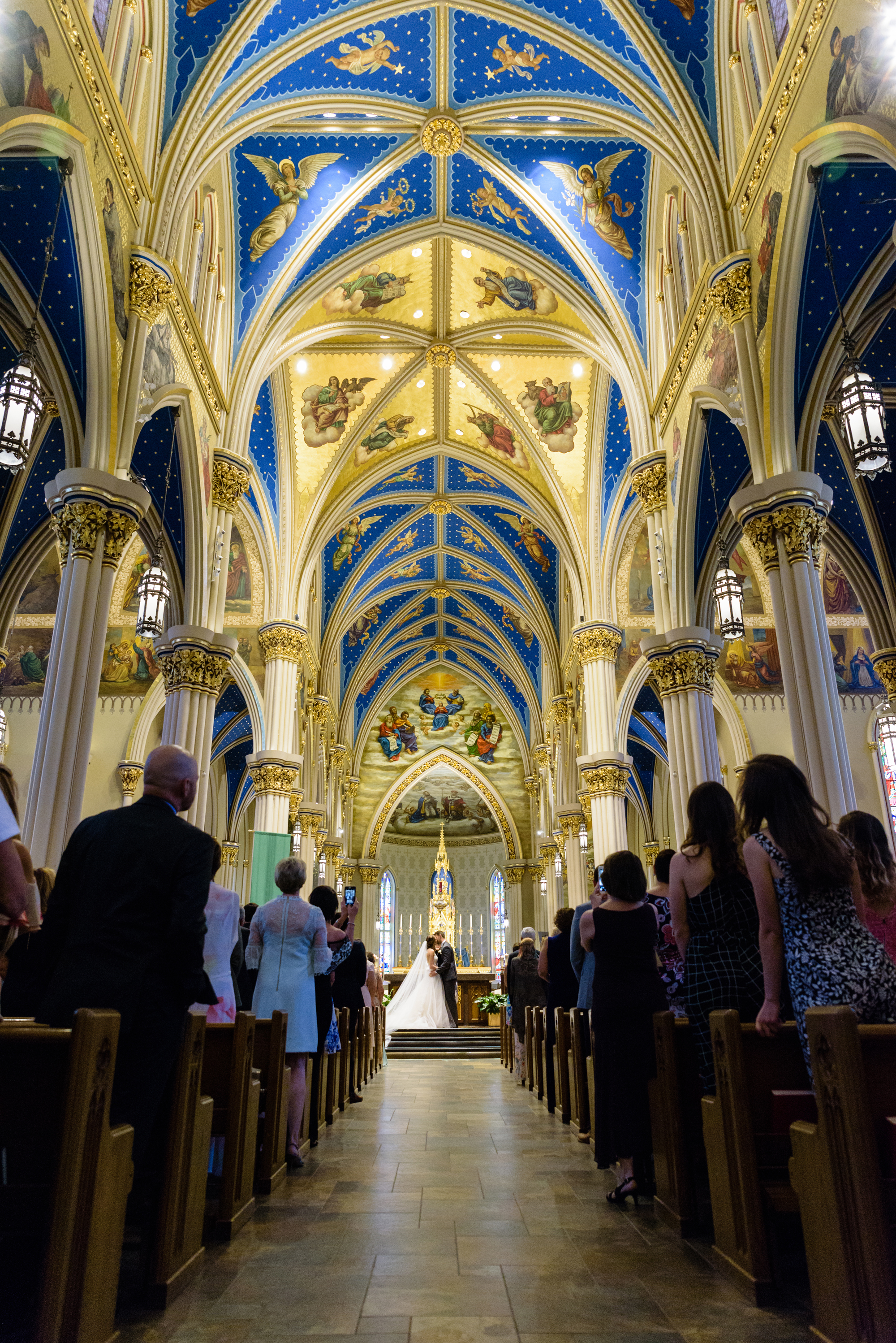 Wedding ceremony at the Basilica of the Sacred Heart on the campus of the University of Notre Dame