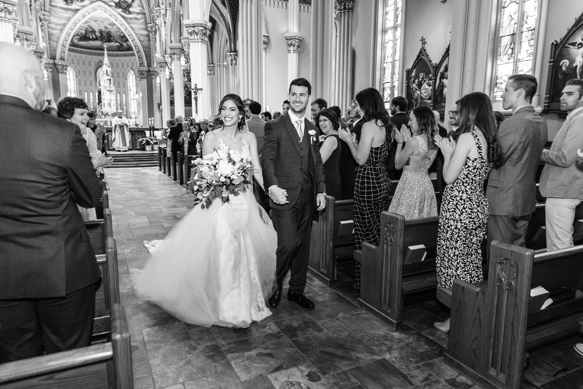 Wedding ceremony at the Basilica of the Sacred Heart on the campus of the University of Notre Dame