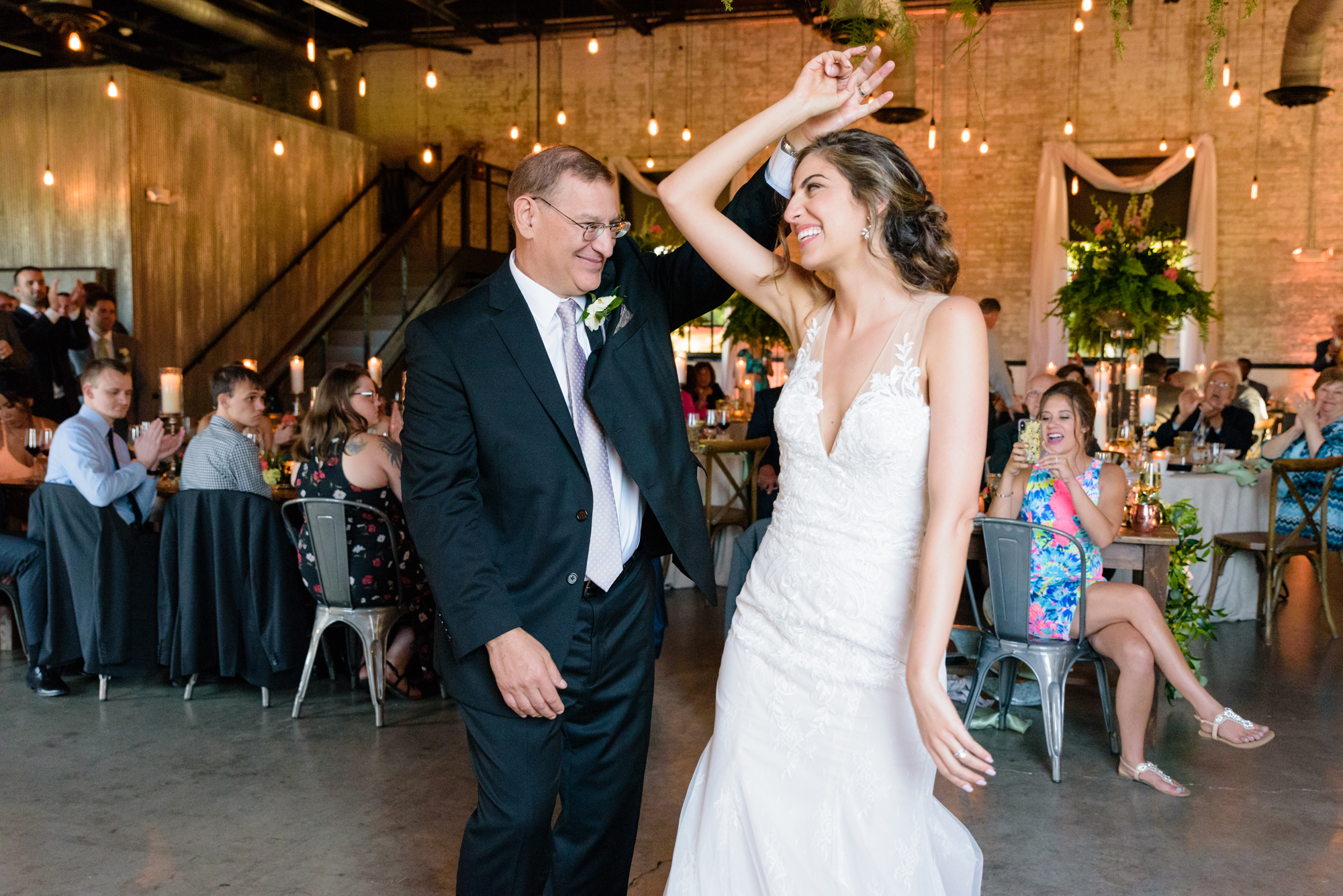 Father Daughter dance at a Wedding Reception at The Brick