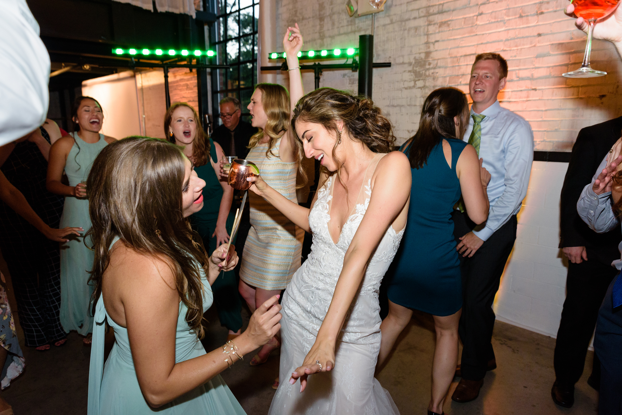 Open Dance floor at a Wedding Reception at The Brick