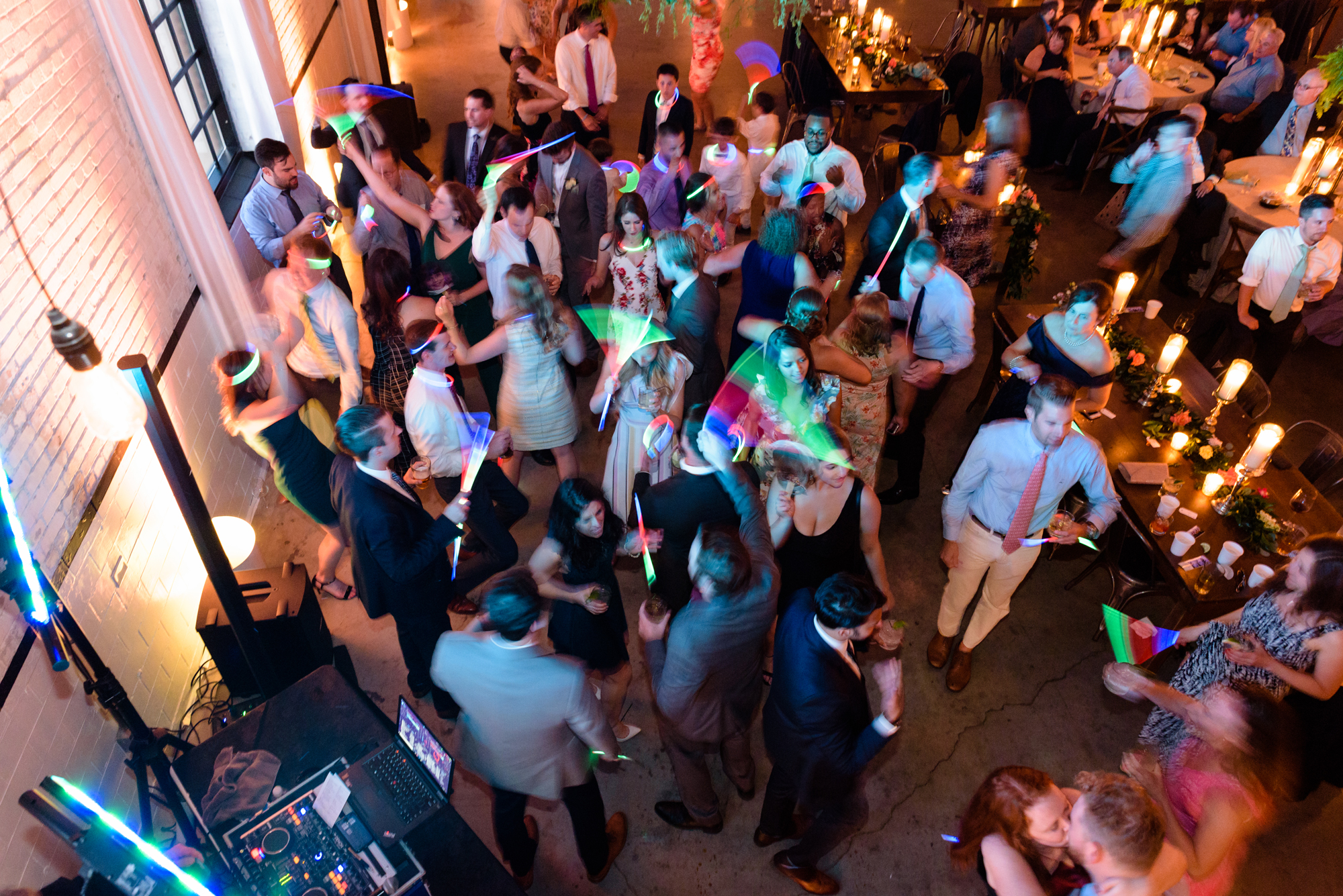 Open Dance floor at a Wedding Reception at The Brick