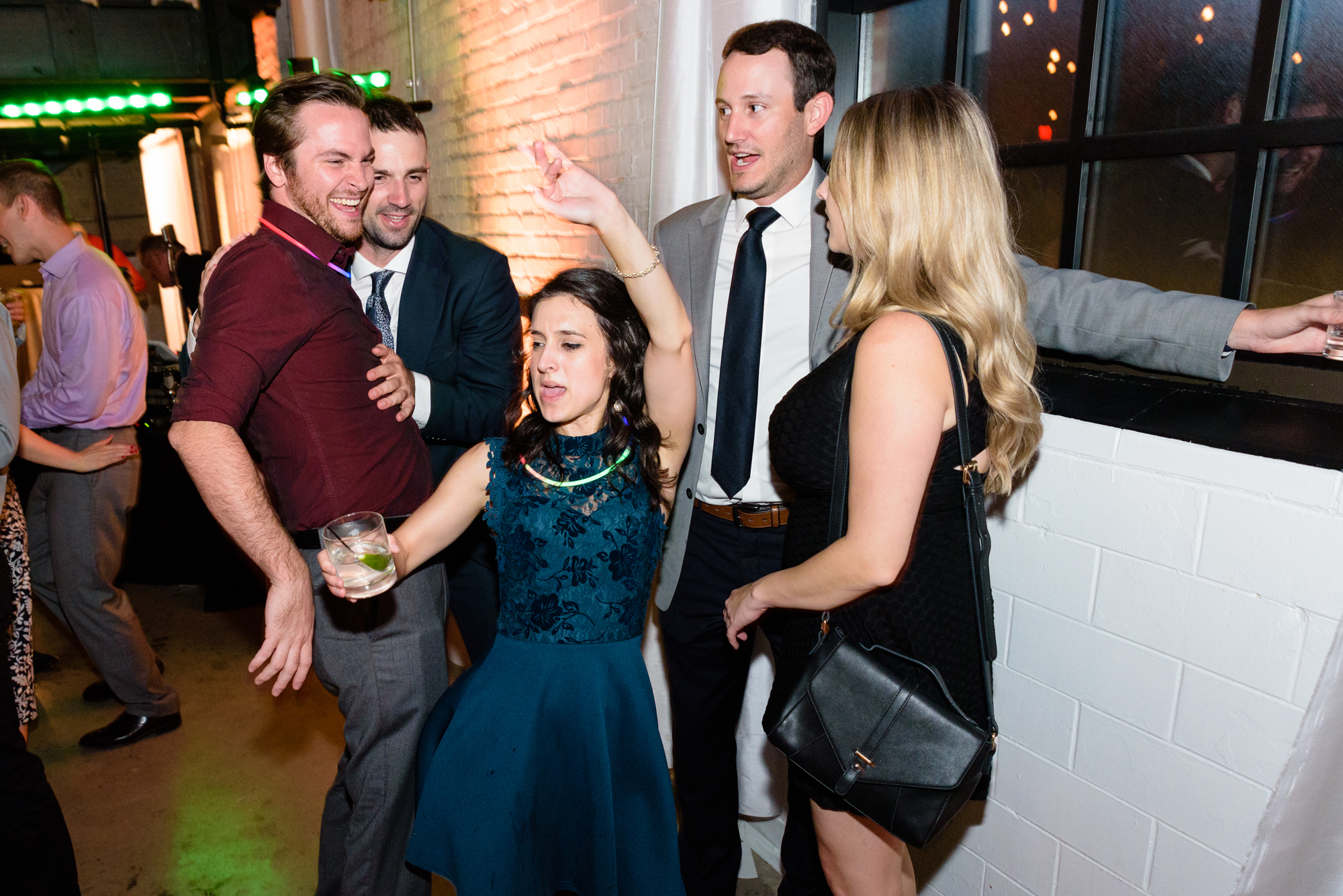 Open Dance floor at a Wedding Reception at The Brick