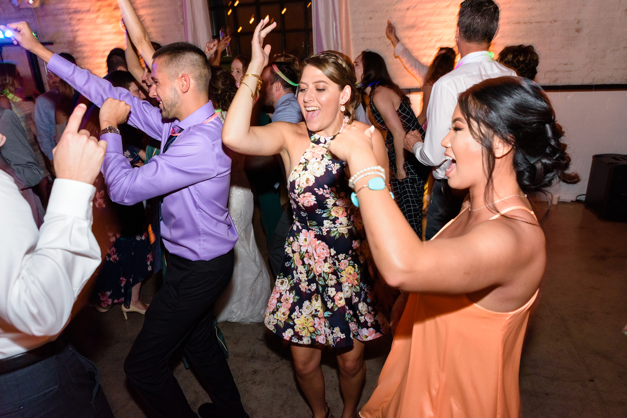 Open Dance floor at a Wedding Reception at The Brick