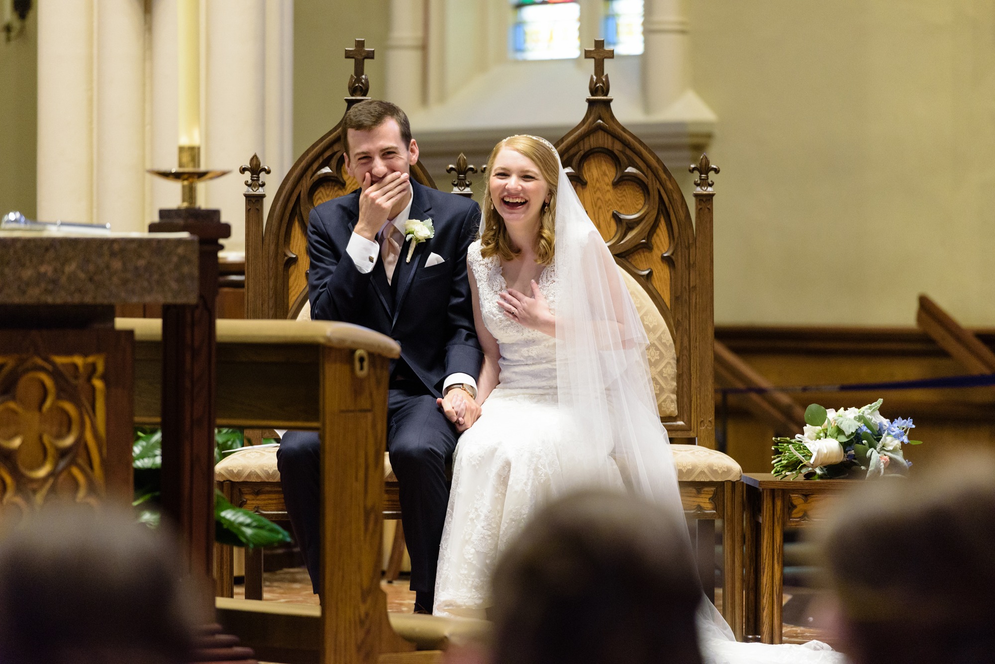 Wedding ceremony at the Basilica of the Sacred Heart on the campus of the University of Notre Dame