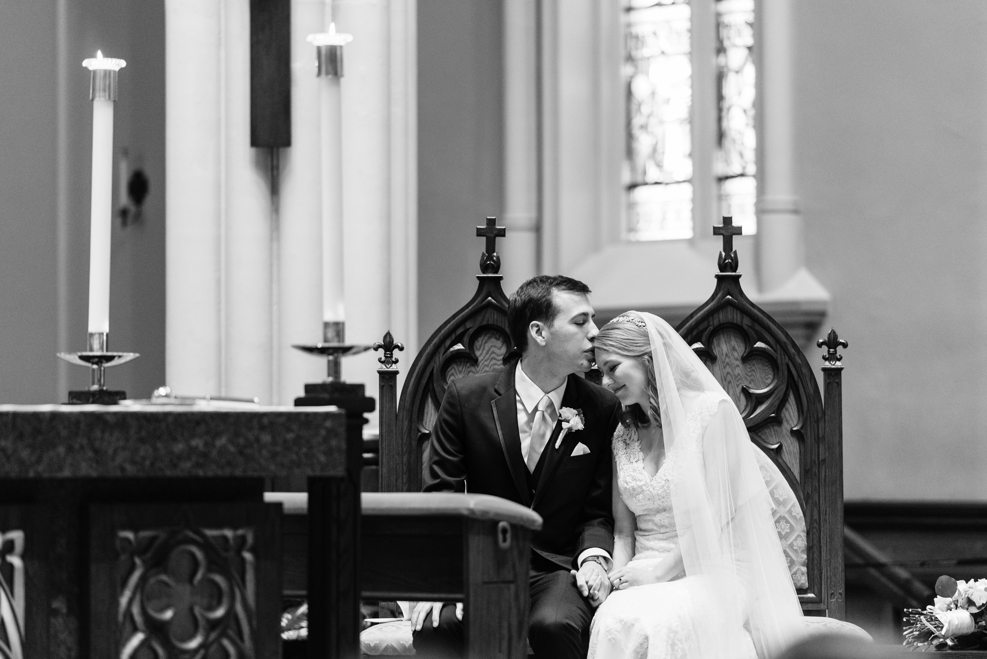 Wedding ceremony at the Basilica of the Sacred Heart on the campus of the University of Notre Dame