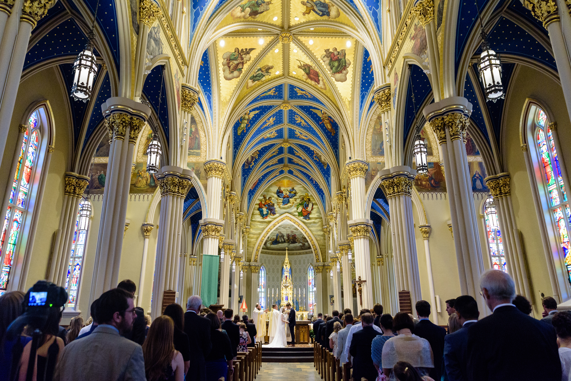 Wedding ceremony at the Basilica of the Sacred Heart on the campus of the University of Notre Dame