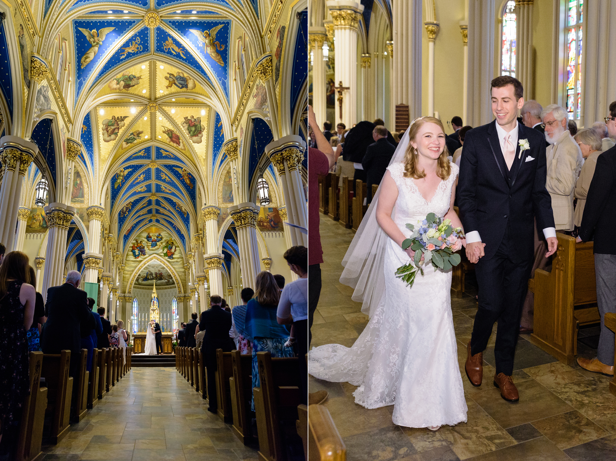 Wedding ceremony at the Basilica of the Sacred Heart on the campus of the University of Notre Dame