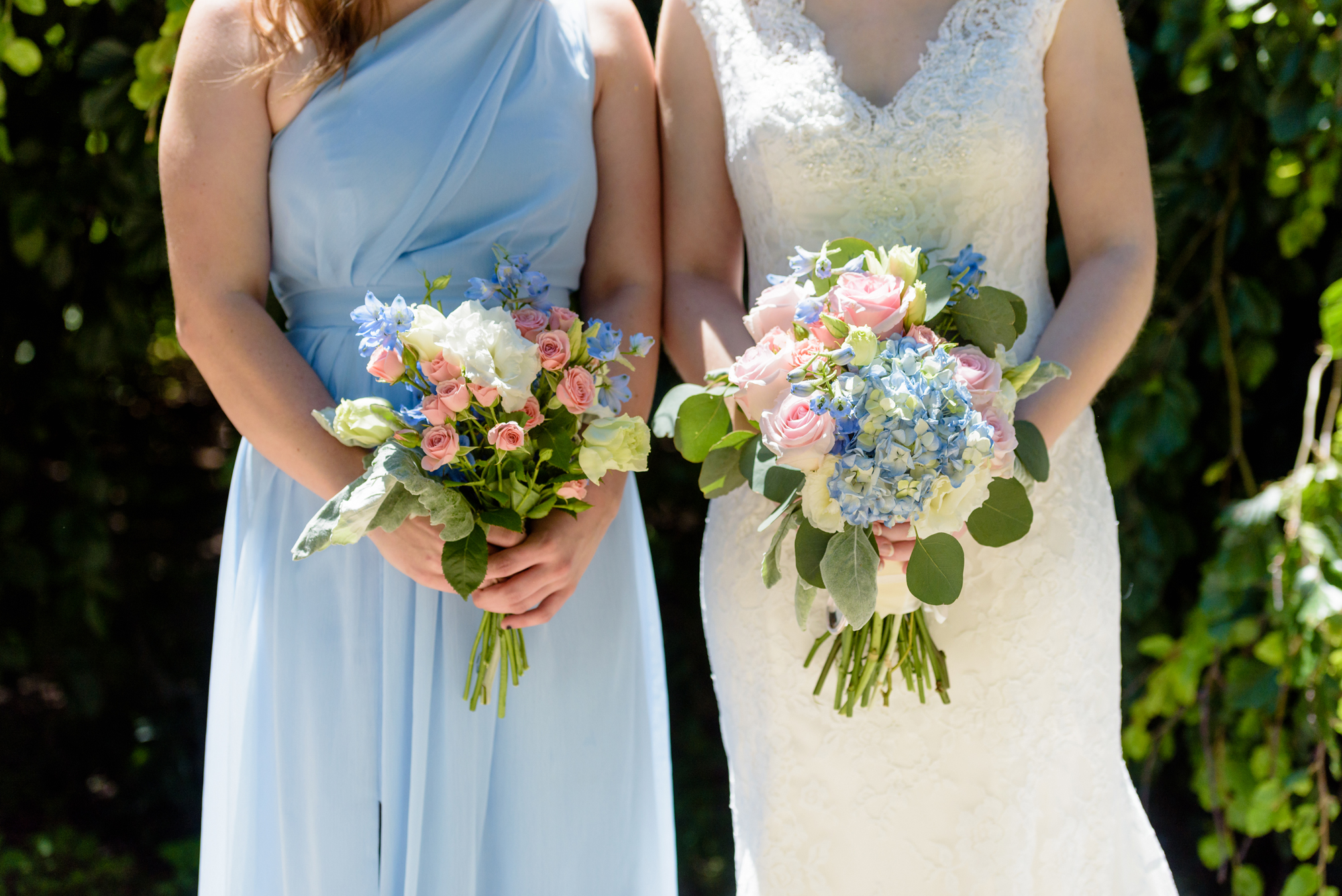 Bridal bouquets by Small Town Weddings for a wedding at the Basilica of the Sacred Heart on the campus of the University of Notre Dame