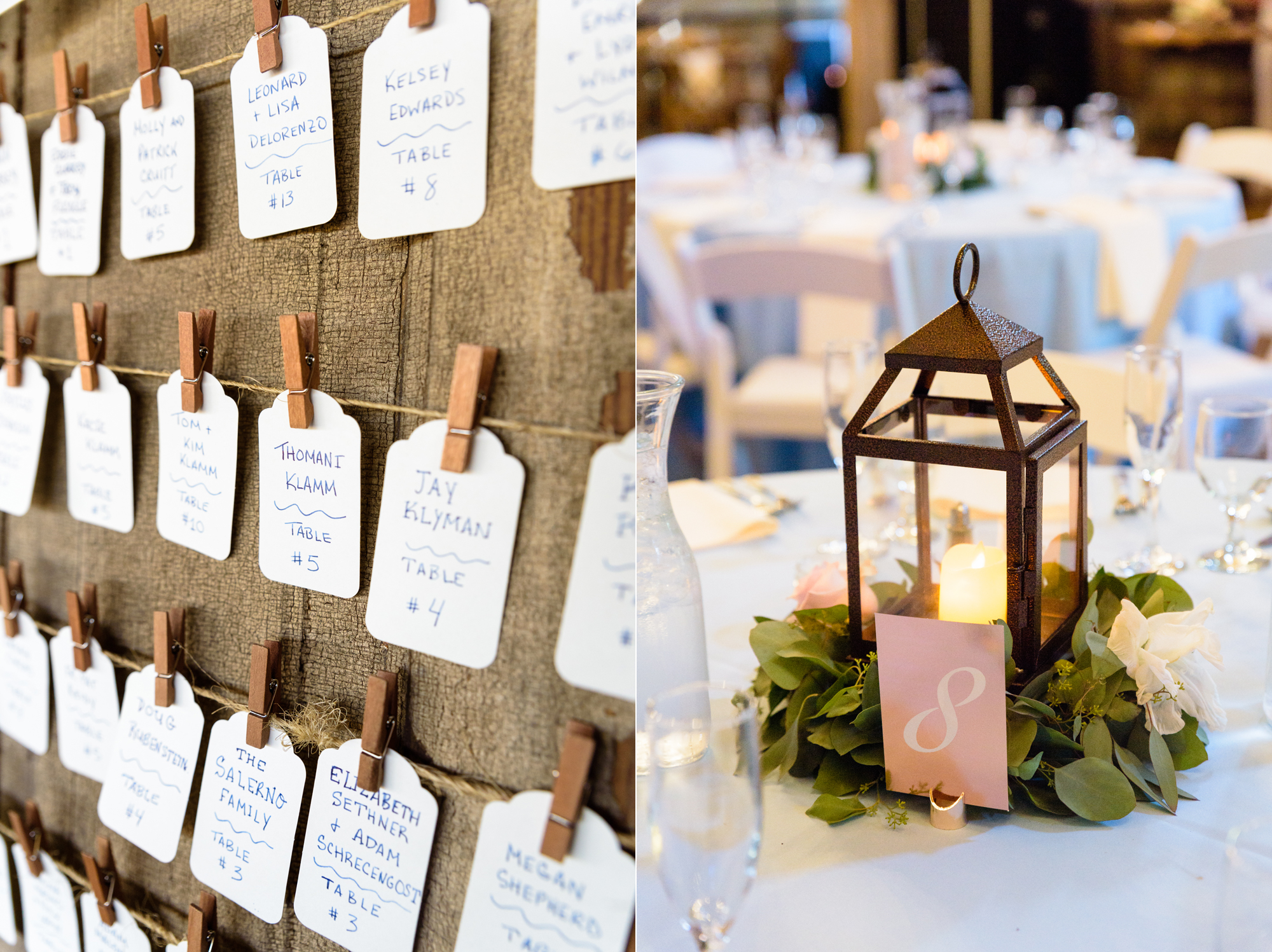 Wedding Reception details at the Blissful Barn