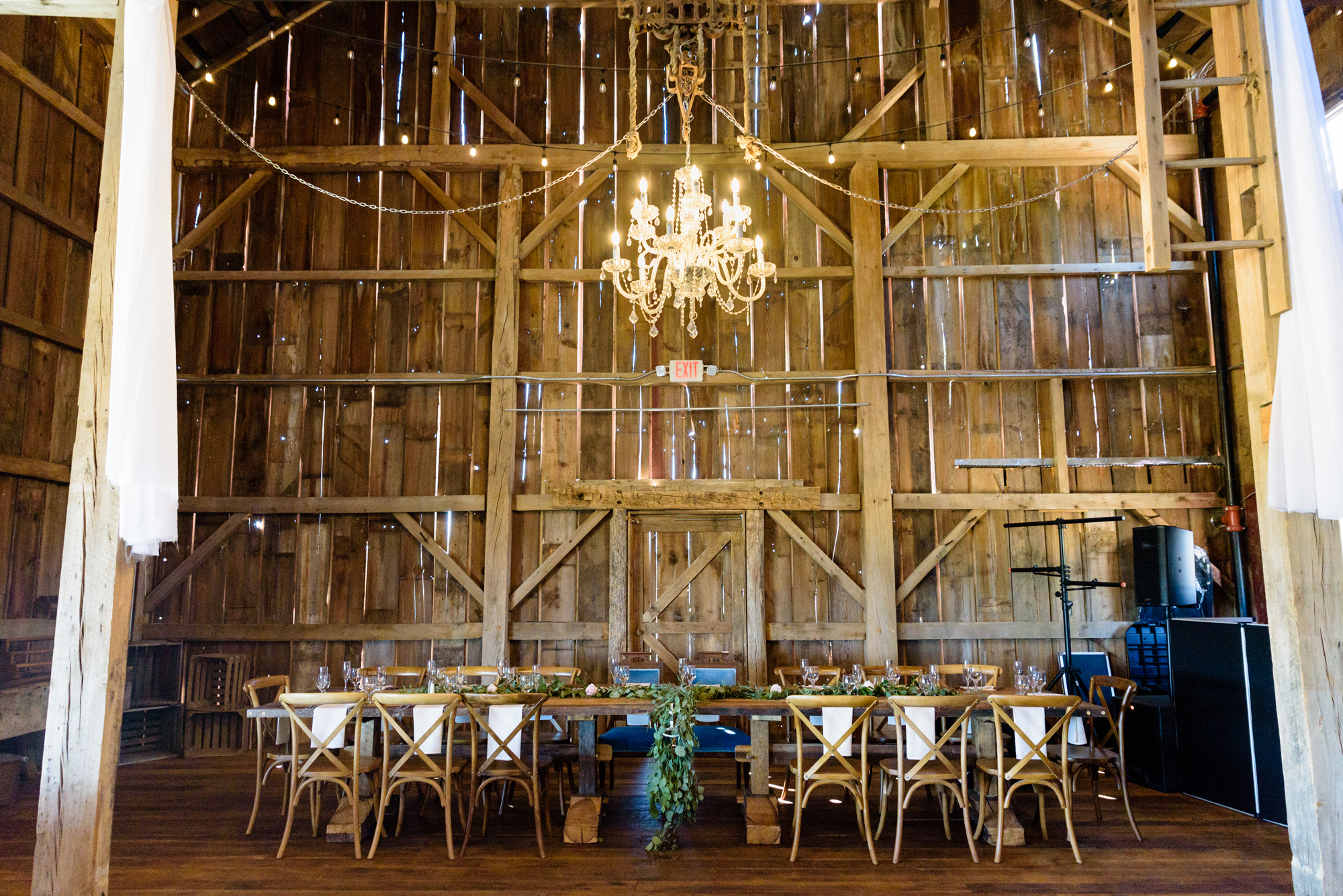 Wedding Reception details at the Blissful Barn