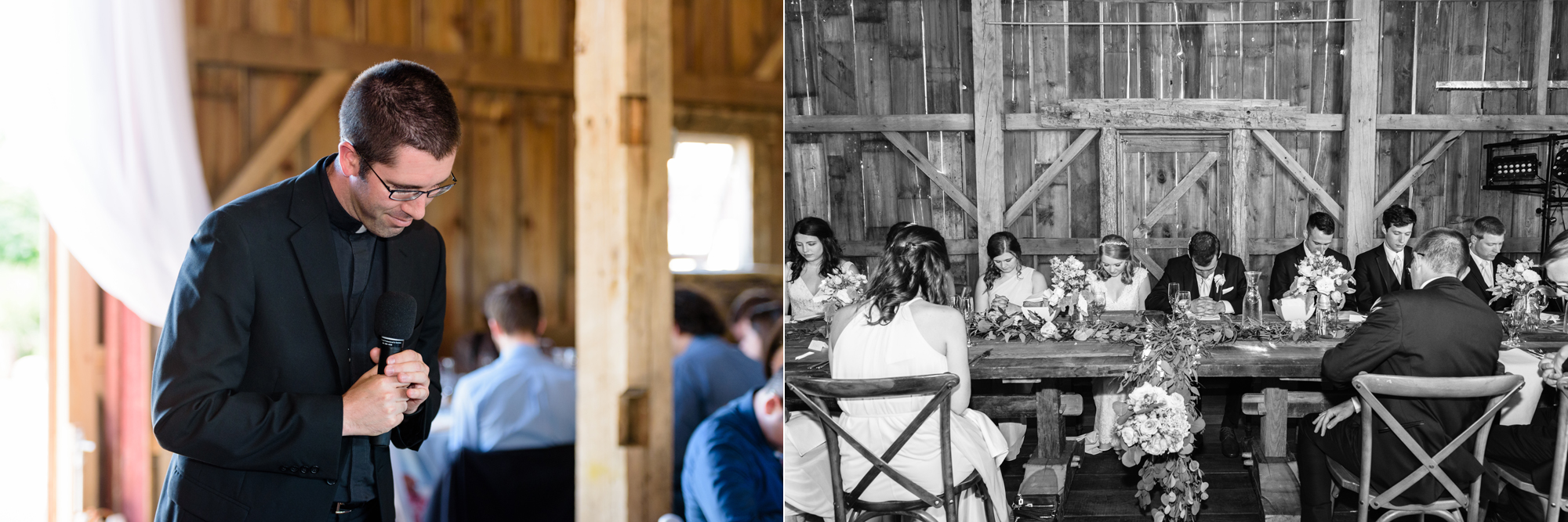 Blessing at a Wedding Reception at Blissful Barn