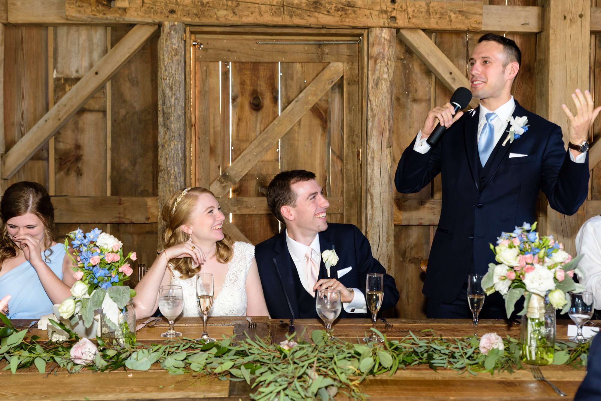 Best Man’s Toast at a Wedding Reception at Blissful Barn