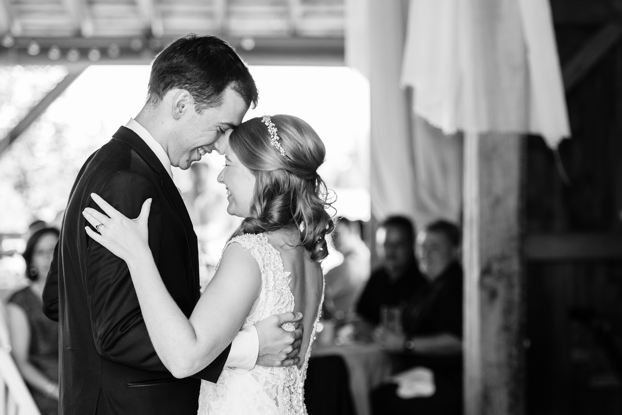 Bride & Groom’s first dance at a Wedding Reception at Blissful Barn