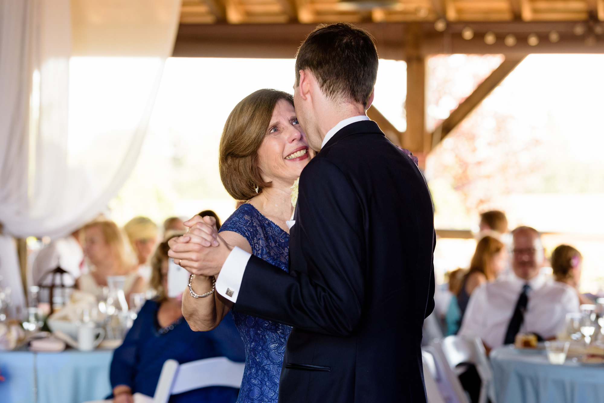 Mother Son first dance at a Wedding Reception at Blissful Barn