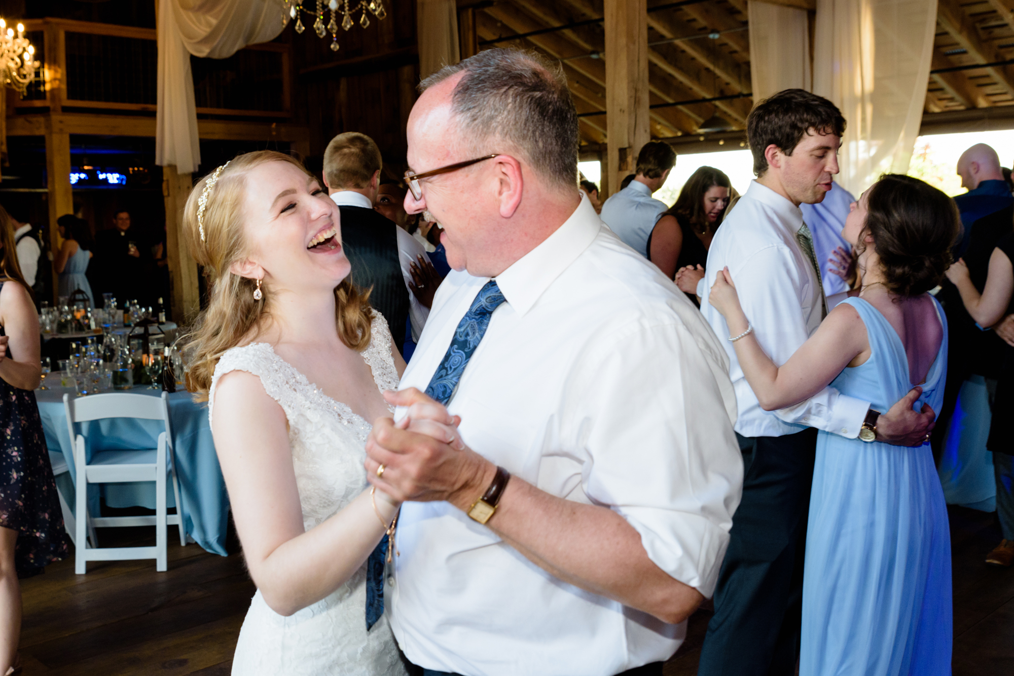 Open Dance floor at a Wedding Reception at Blissful Barn