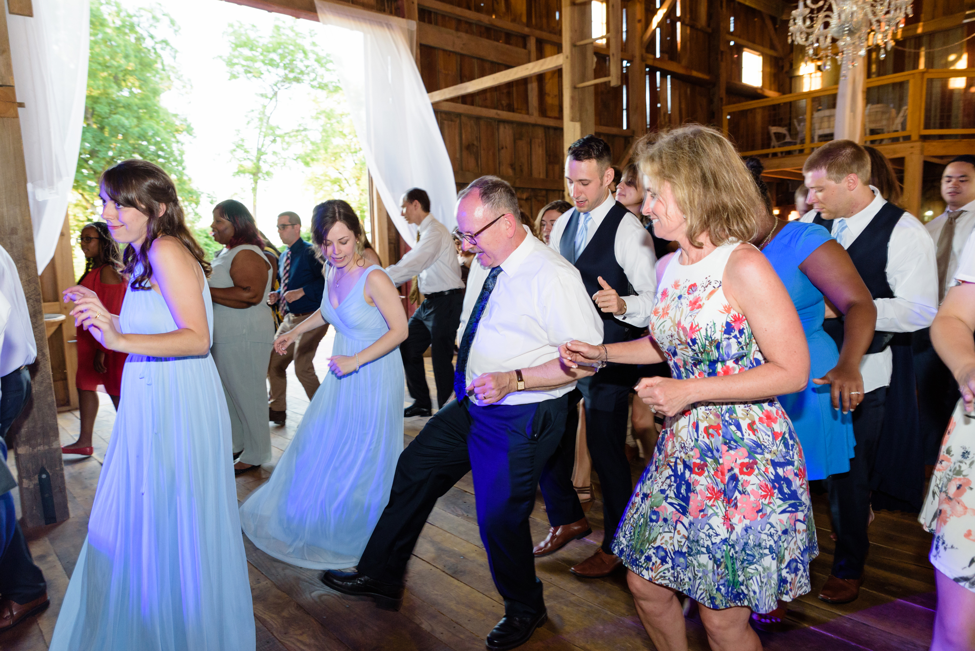 Open Dance floor at a Wedding Reception at Blissful Barn