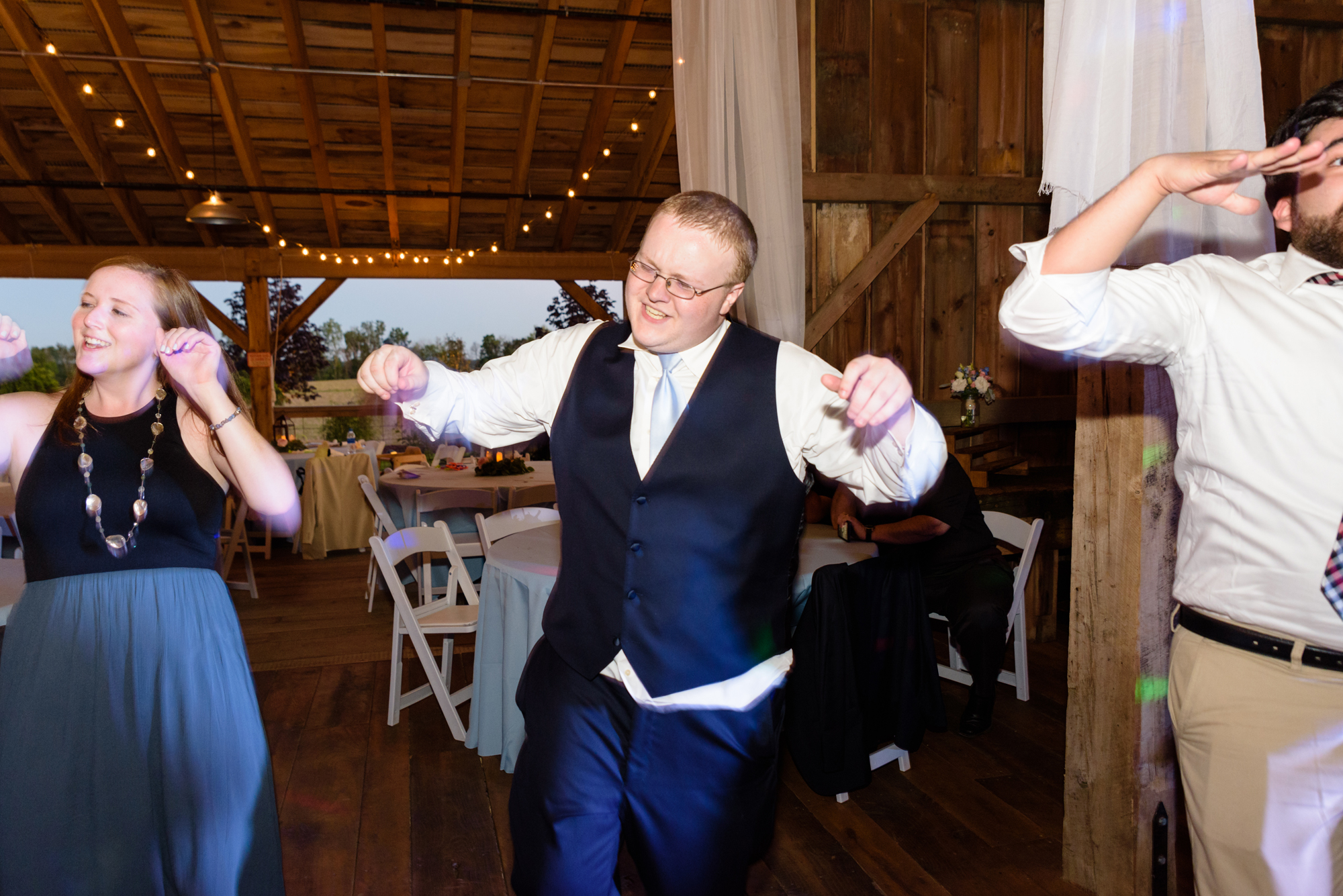 Open Dance floor at a Wedding Reception at Blissful Barn