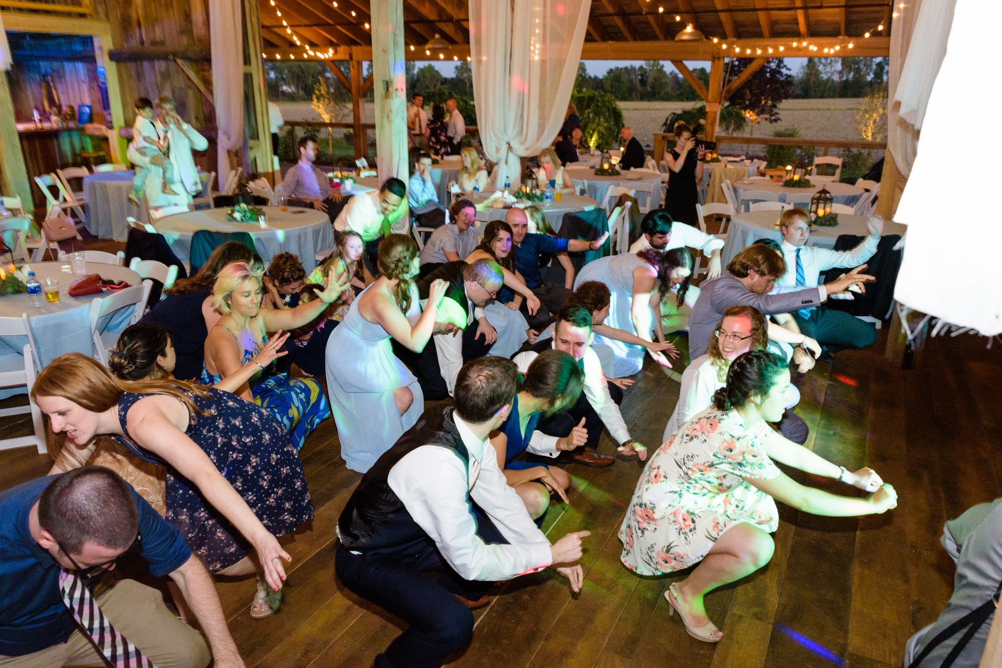 Open Dance floor at a Wedding Reception at Blissful Barn