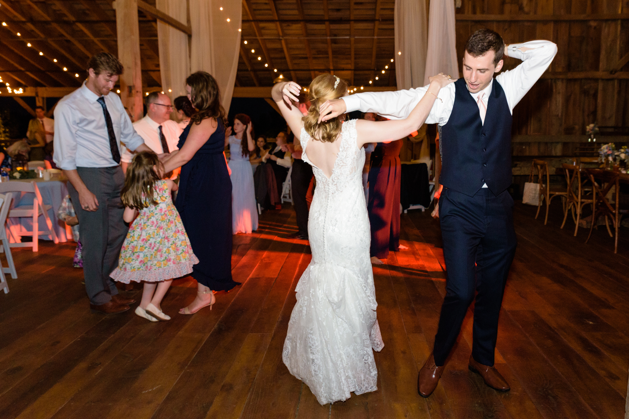 Open Dance floor at a Wedding Reception at Blissful Barn