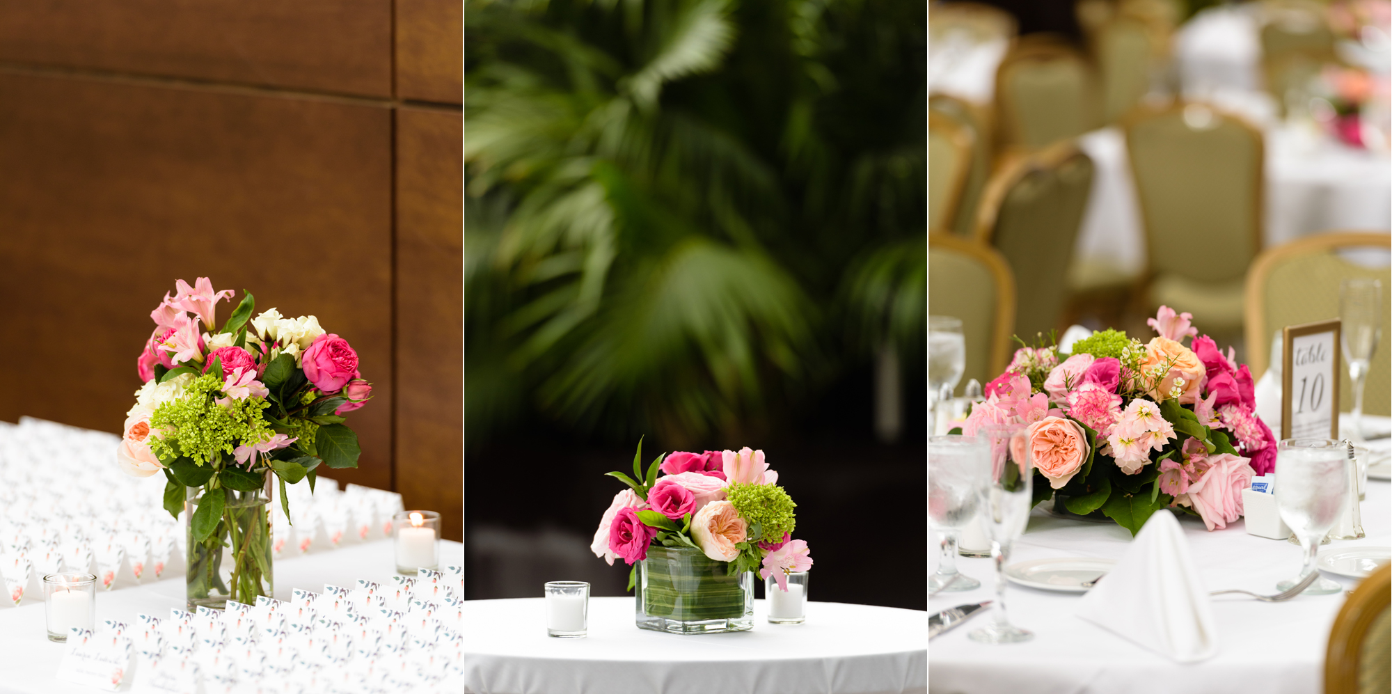 Wedding Reception details at the DoubleTree by Hilton