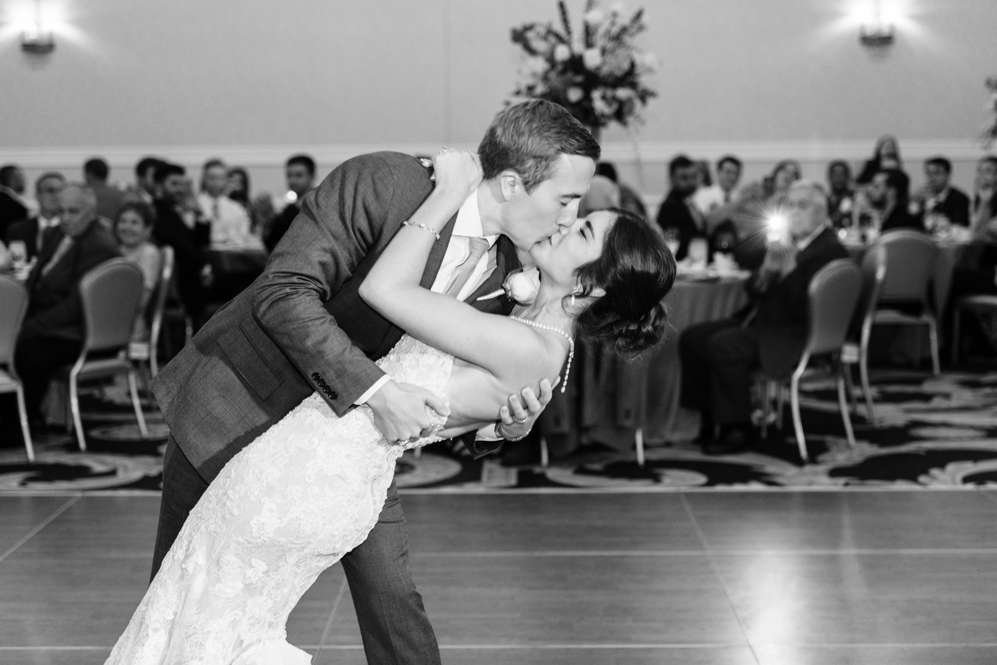 Bride & Groom’s first dance at a Wedding Reception at Morris Inn of Venue ND
