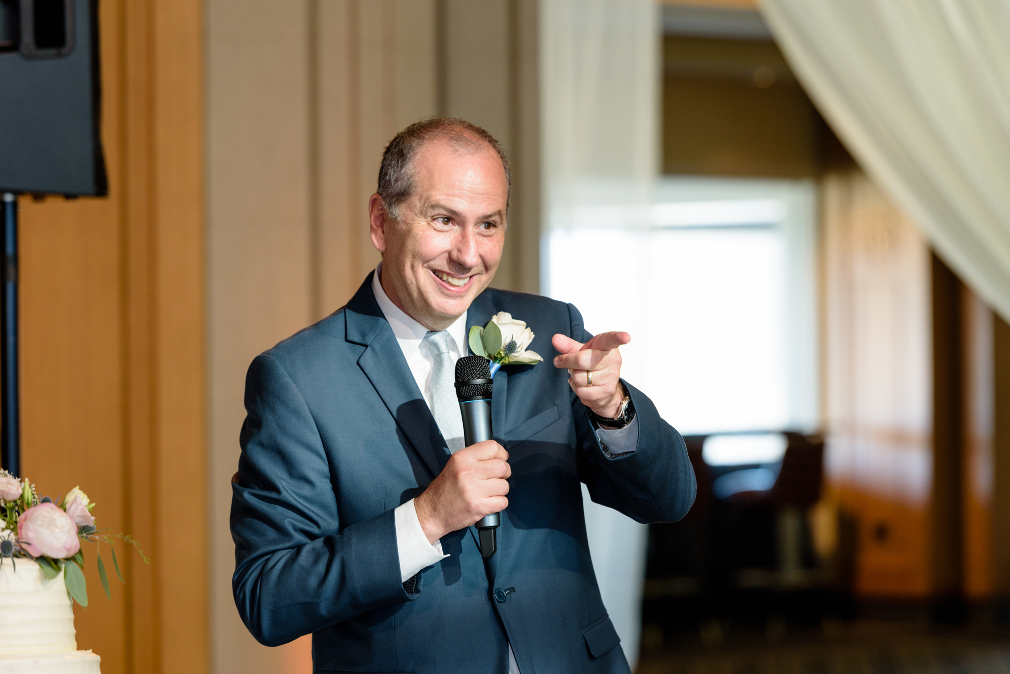 Father of the Bride’s Welcome Toast at a Wedding Reception at Dahnke Ballroom of Venue ND