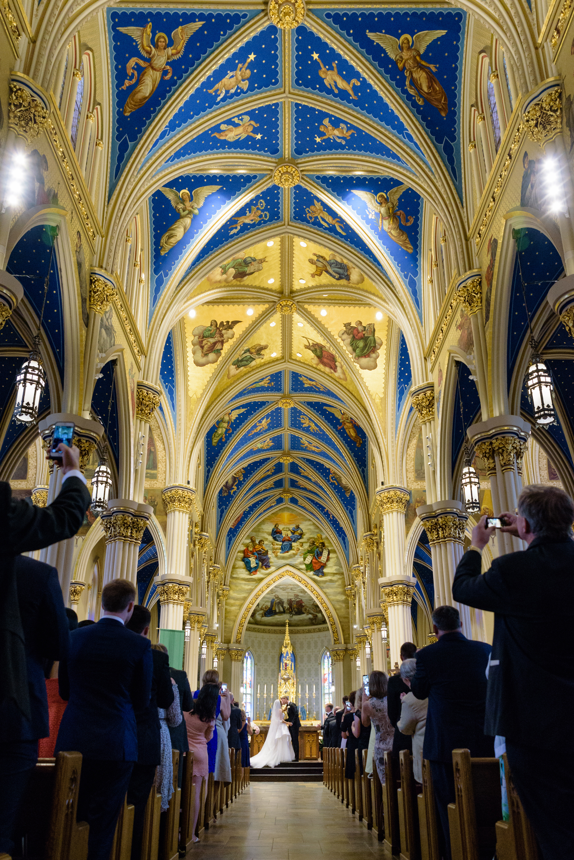 Wedding ceremony at the Basilica of the Sacred Heart on the campus of the University of Notre Dame