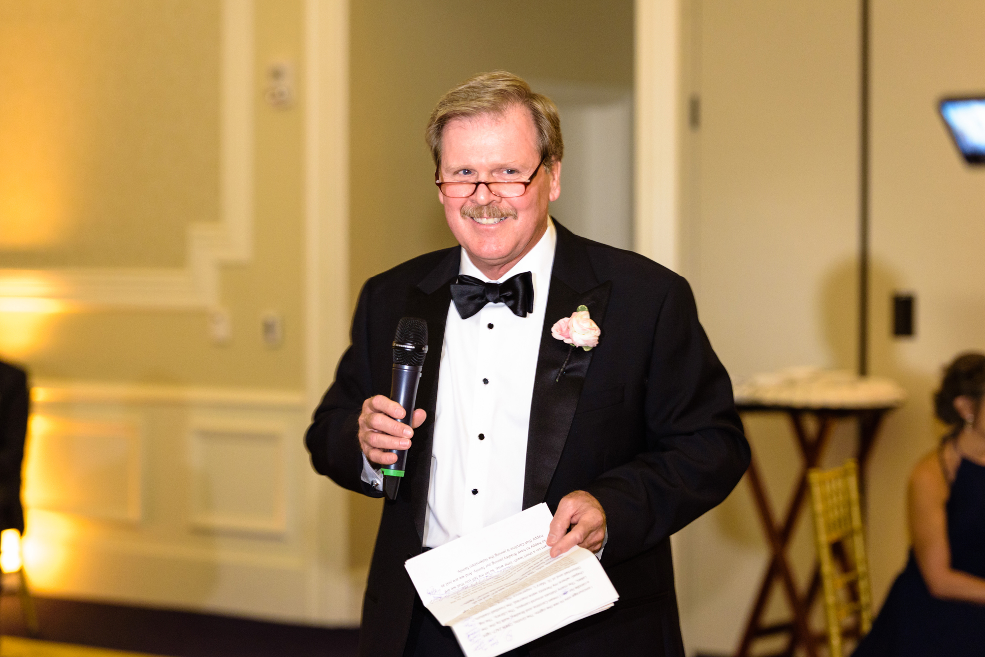 Father of the Bride’s Welcome Toast at a Wedding Reception at Morris Inn of Venue ND