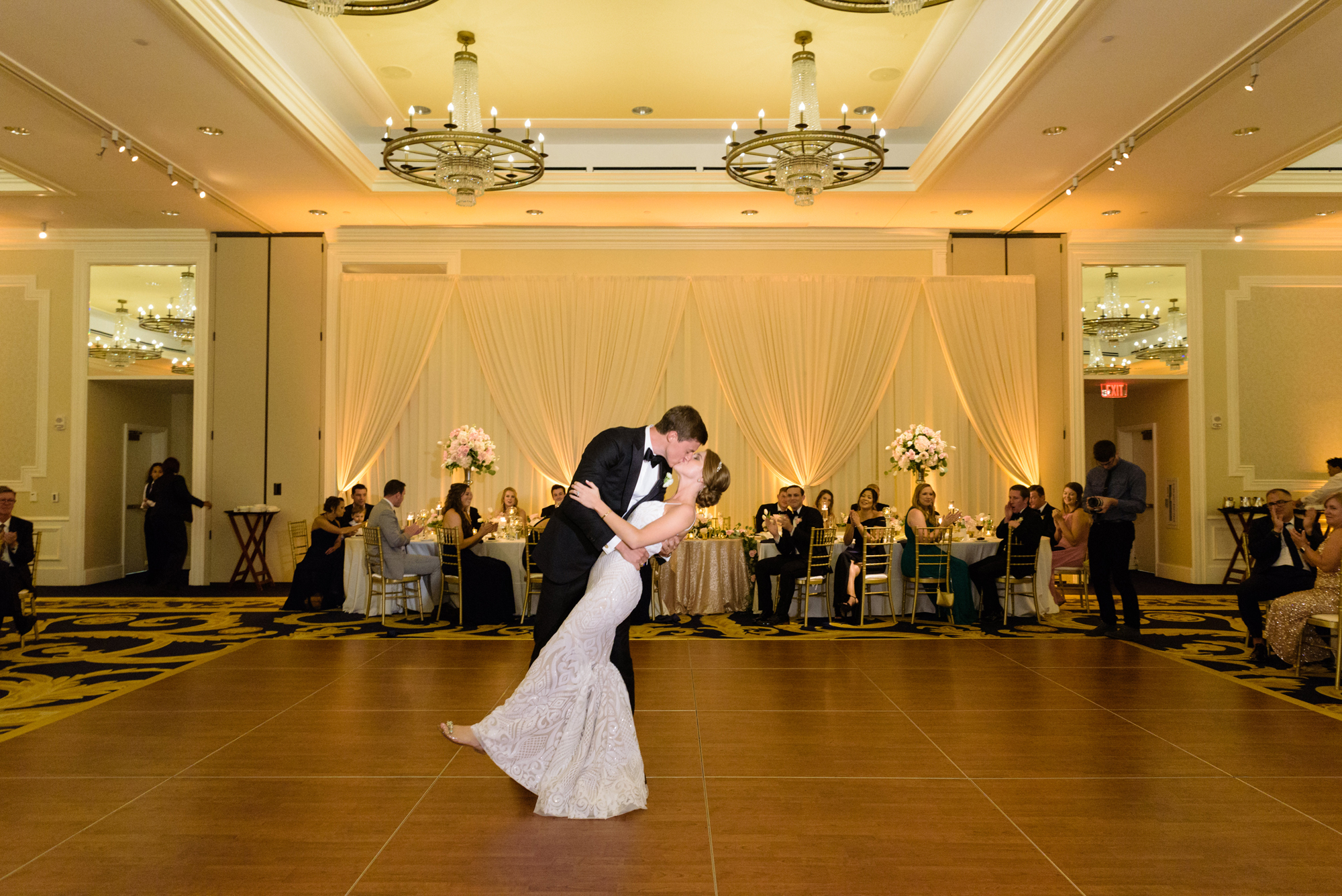Bride & Groom’s first dance at a Wedding Reception at Morris Inn of Venue ND