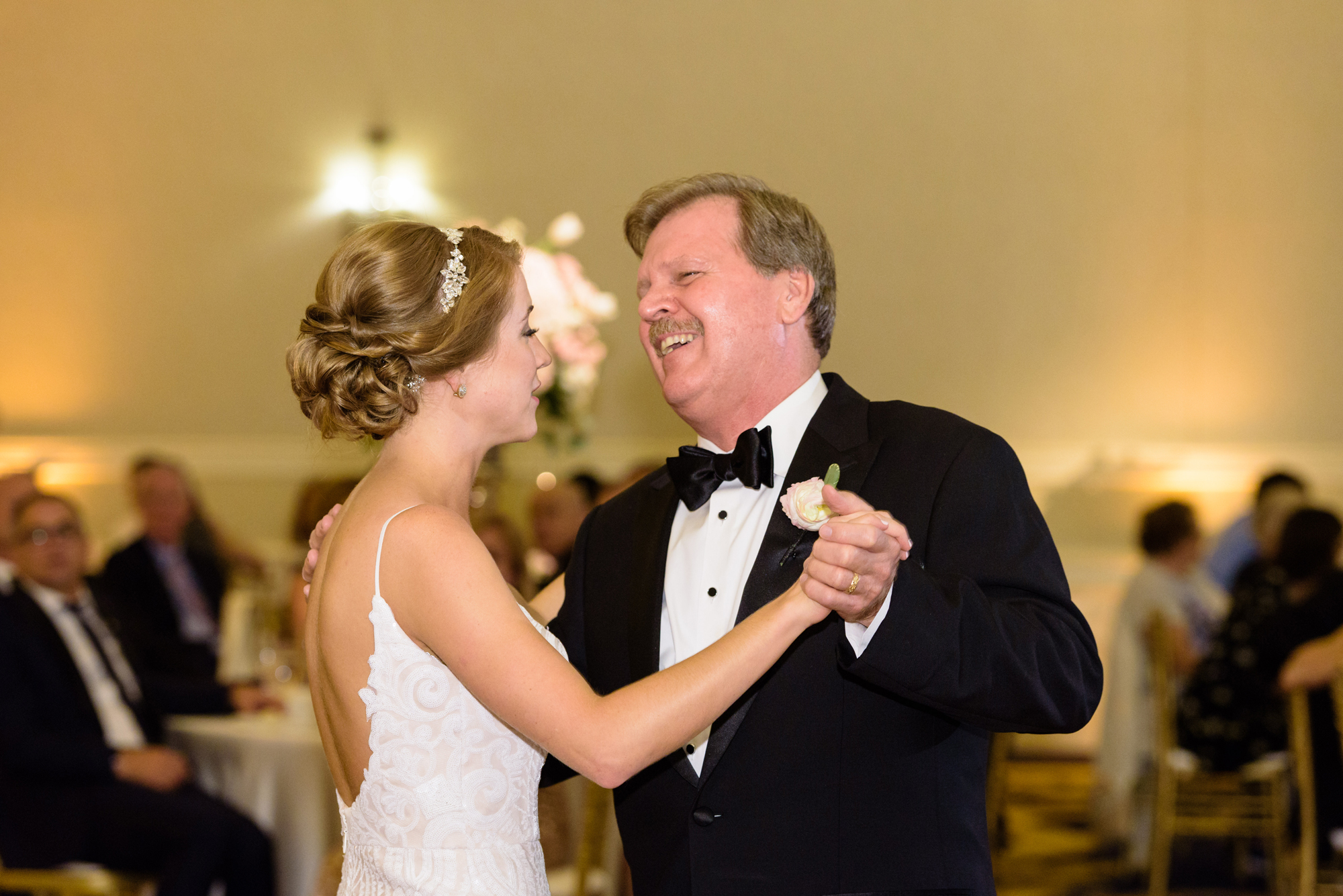 Father Daughter dance at a Wedding Reception at Morris Inn of Venue ND