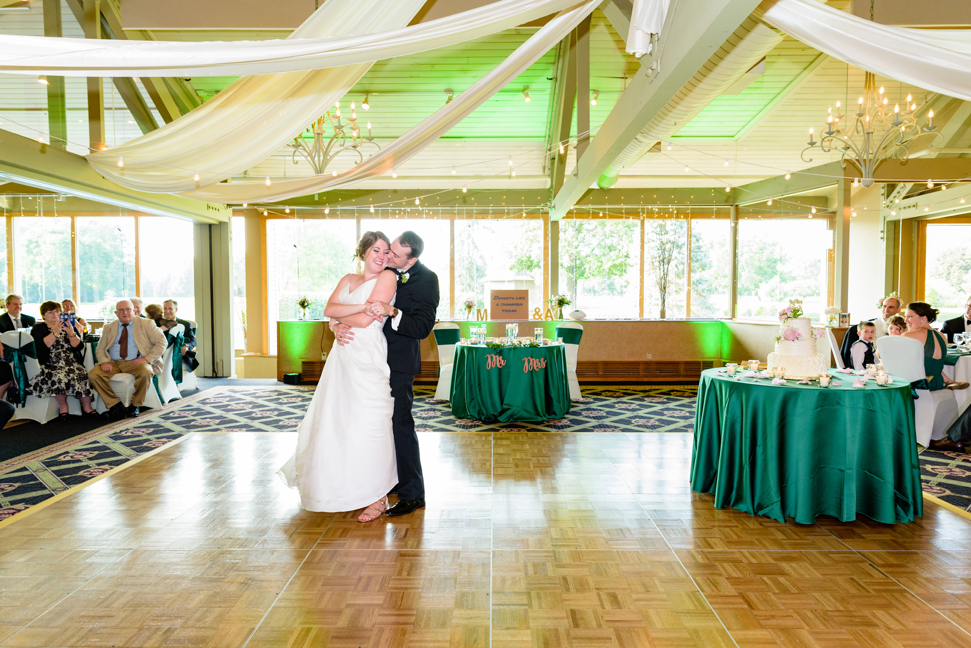 Bride & Groom’s first dance at a Wedding Reception at Morris Park Country Club